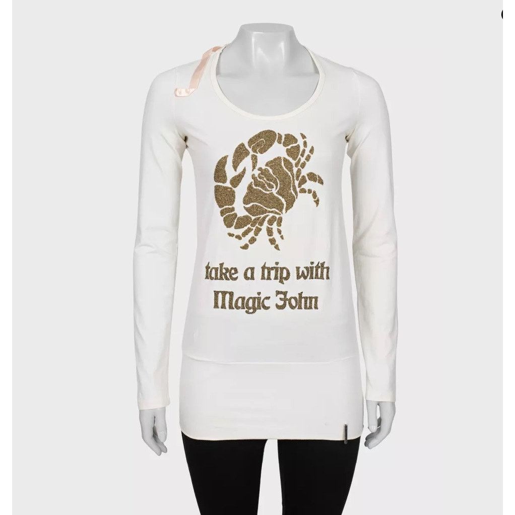 John Galliano Rare Galliano White Longsleeve Sweater Tunic - Size S Size S / US 4 / IT 40 - 1 Thumbnail