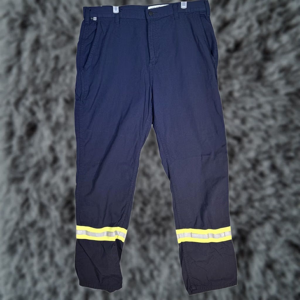 Carhartt Carhartt FR Work Pants Mens 36x34 Measured 36x33 Navy CAT2 Arc Flash Reflective Size US 36 / EU 52 - 1 Thumbnail