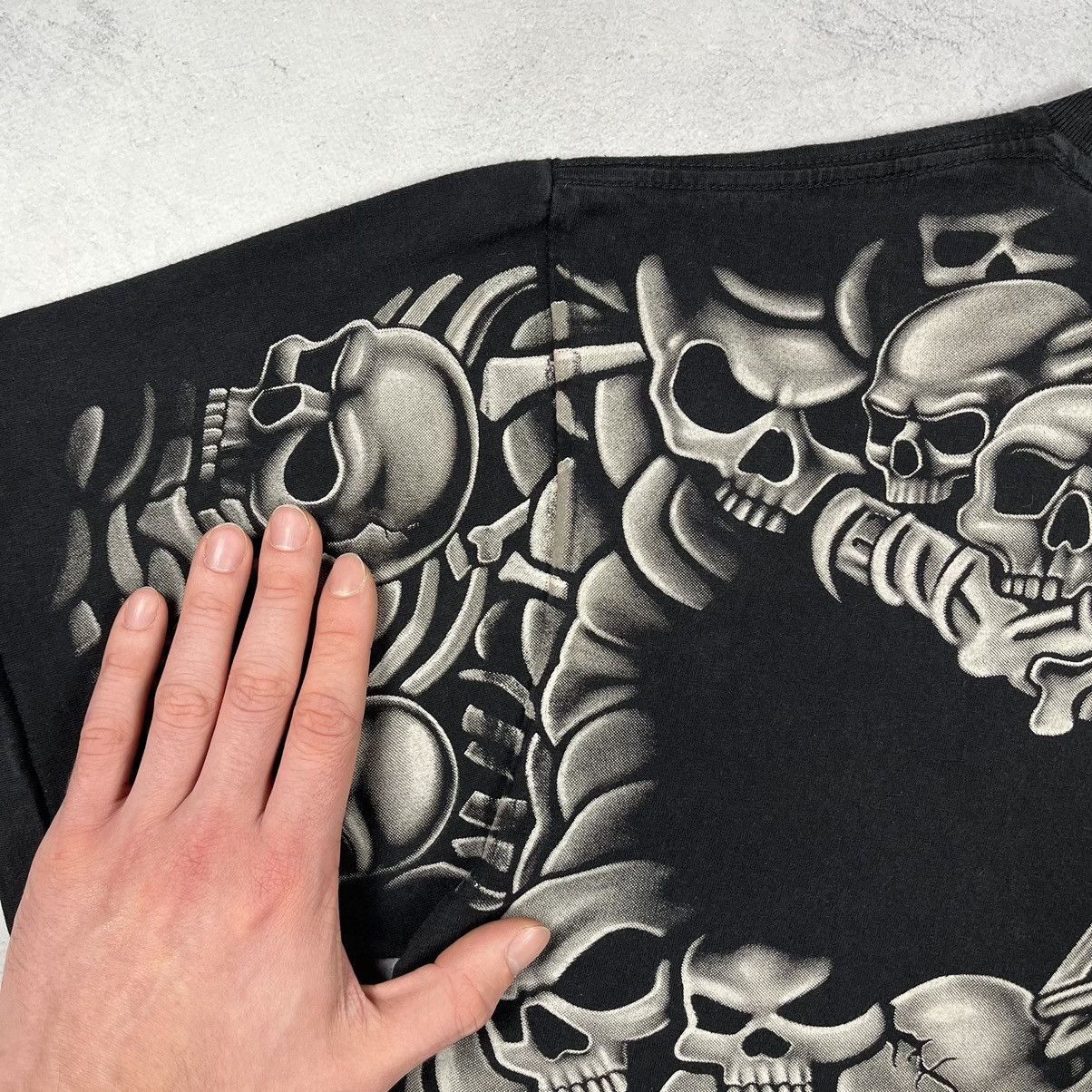 Vintage Vintage Skulls All Over Print rare single stitch T shirt 90s Size US M / EU 48-50 / 2 - 19 Thumbnail