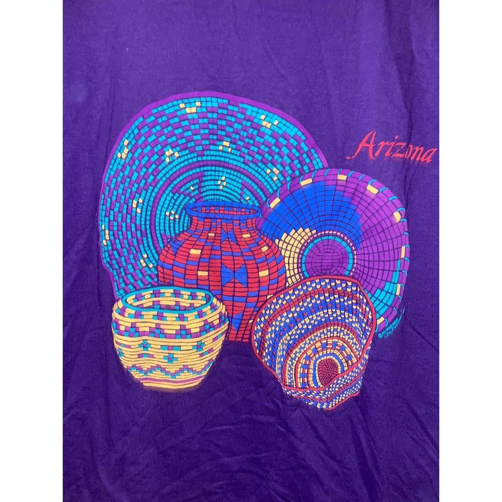 Jerzees Vintage Arizona Native Shirt Tee 90s Southwest Basket M Size US M / EU 48-50 / 2 - 2 Thumbnail