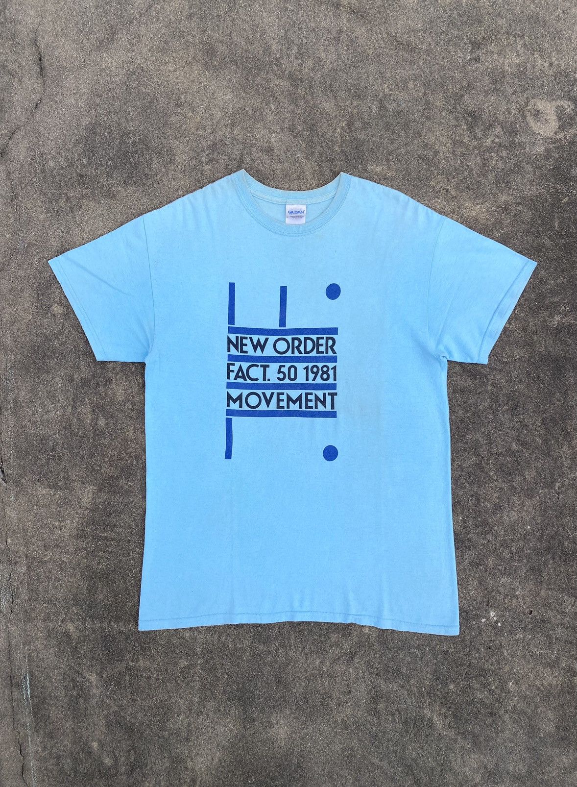 image of Band Tees x Vintage New Order Movement T-Shirt in Baby Blue, Men's (Size Medium)