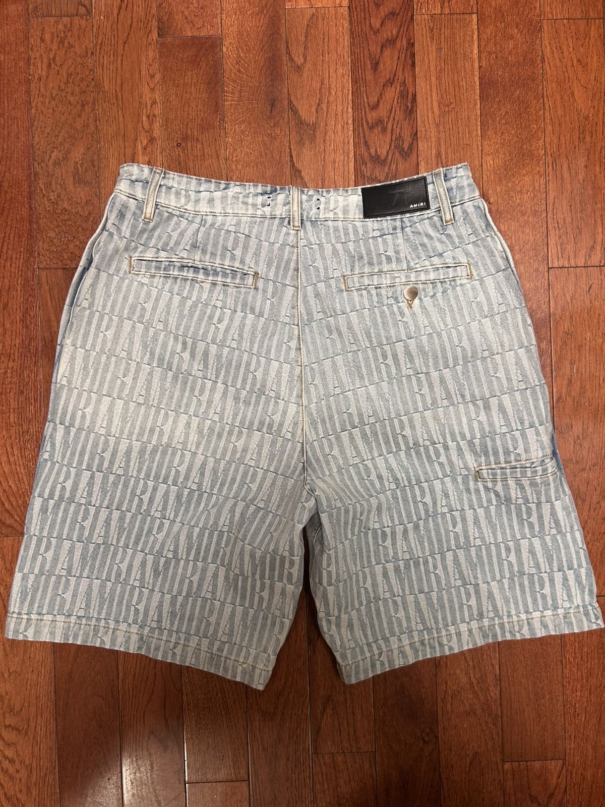 Amiri Amiri Men's Jacquard Denim Shorts - Stone Indigo Size US 32 / EU 48 - 2 Thumbnail