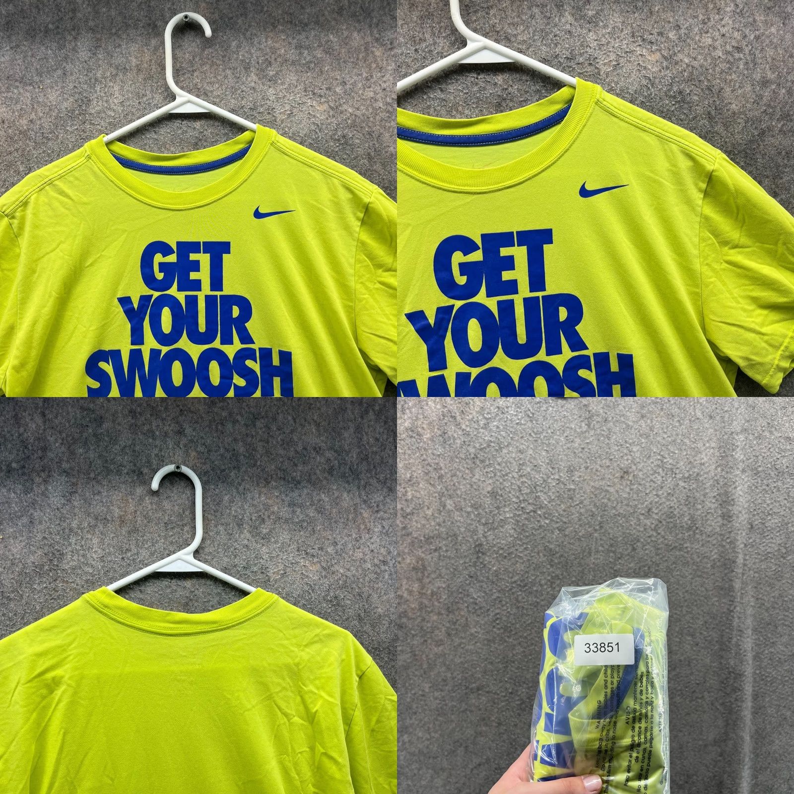 Nike VINTAGE Nike Shirt Mens Small Green Neon Crewneck Athletic Swoosh Logo Jersey Knit Size US S / EU 44-46 / 1 - 8 Thumbnail