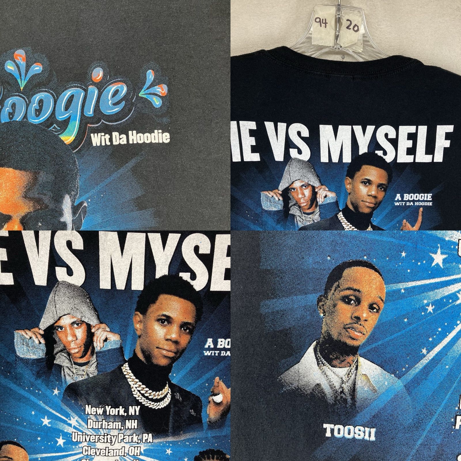 Fruit Of The Loom A BOOGIE WIT DA HOODIE Rap Tee Medium Hip Hop Concert Tour Toosii Kaliii Fruit of the Loom Black T-Shirt Unisex Adults M Size US M / EU 48-50 / 2 - 9 Thumbnail