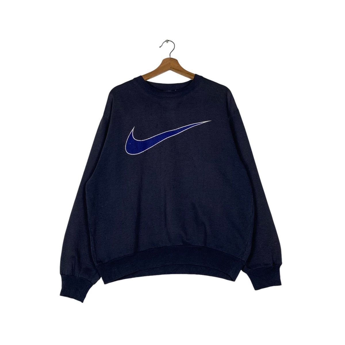 90's NIKE Swoosh Big Logo Crewneck Sweatshirt #1347-C61 - Main Image