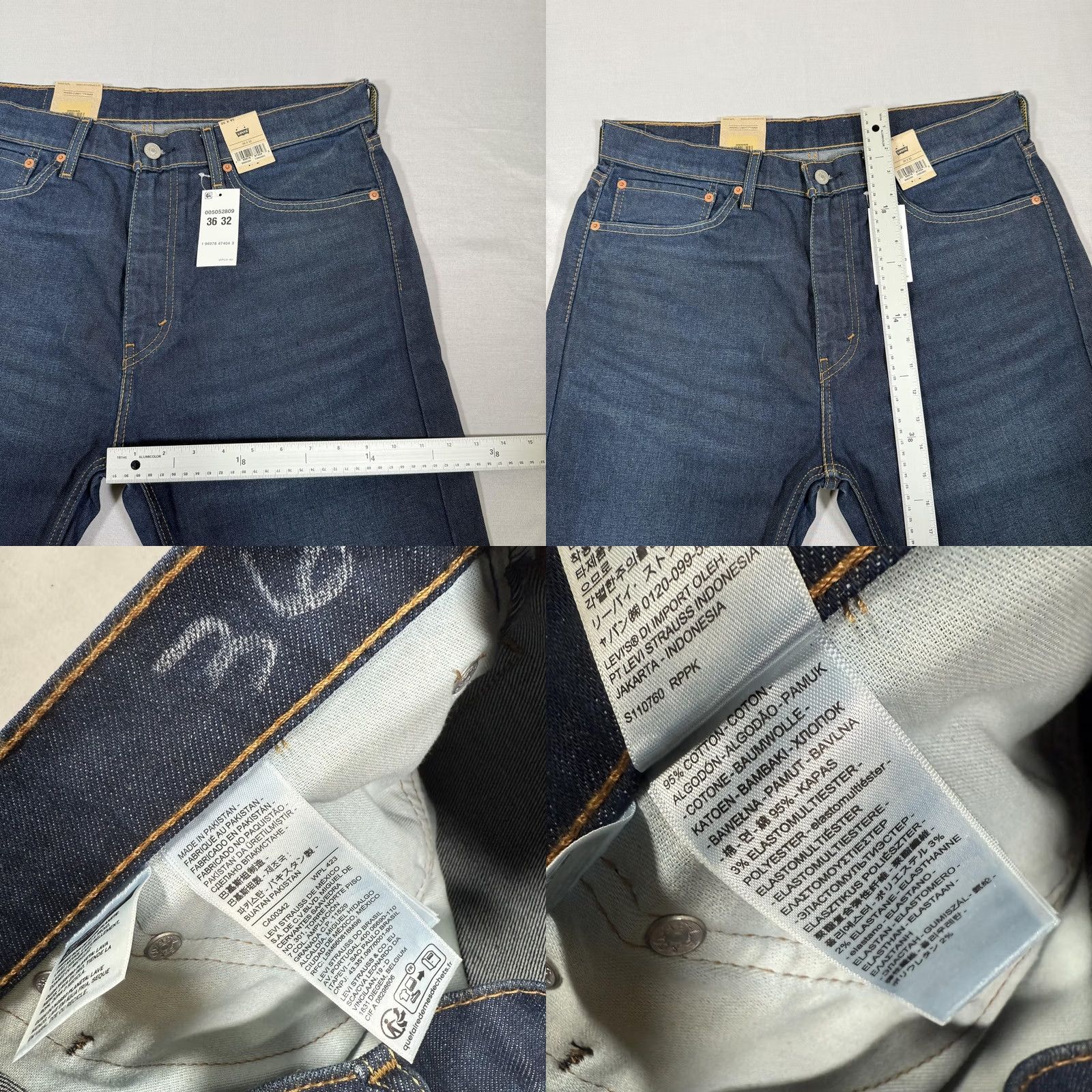 Levi's Levi's Jeans Mens 36x32 Blue 505 Straight Comfort Stretch Denim Pants Cowboy Regular Fit Straight Leg Jeans Mens Size US 36 / EU 52 - 8 Thumbnail