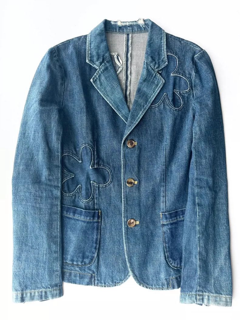 Undercover Undercover 01AW Jewel Period Floral Patchwork Denim Jacket Size ONE SIZE - 4 Thumbnail
