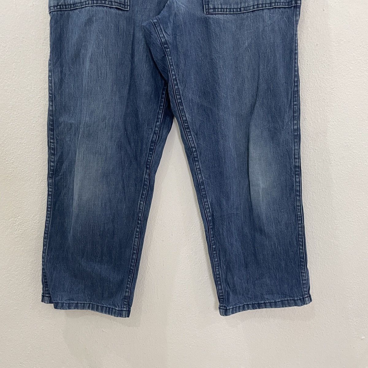 Japanese Brand Vintage 90s Gun Ho Workwear Distressed Denim Jeans Size US 32 / EU 48 - 4 Thumbnail