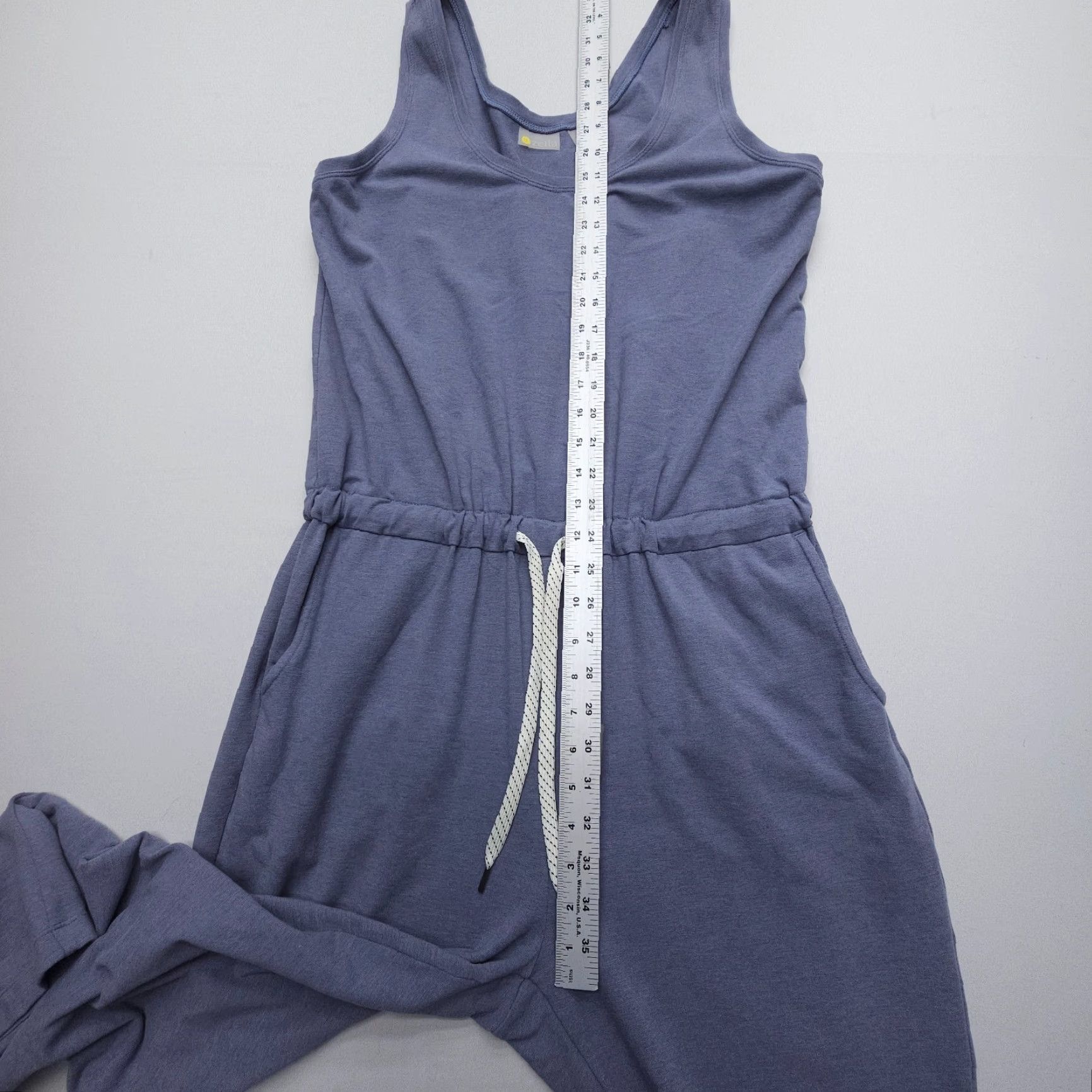 Vintage Zella Sleeveless Knit Romper Jumpsuit One Piece M Blue Regular Size Sports Activewear Women Size 32" / US 10 / IT 46 - 4 Thumbnail