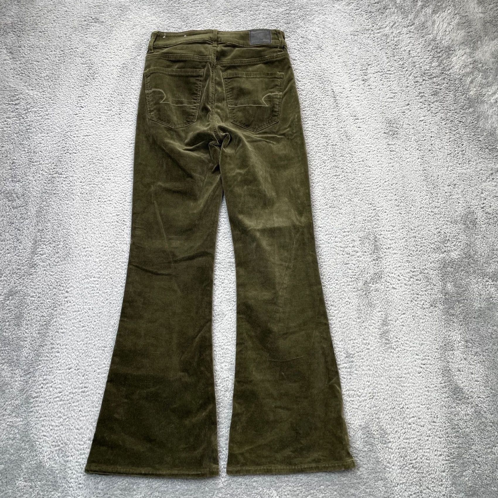 American Eagle Outfitters American Eagle Outfitters Green Corduroy Pants Womens 00 Flared Leg Cotton Logo Size 26" / US 2 / IT 38 - 2 Thumbnail