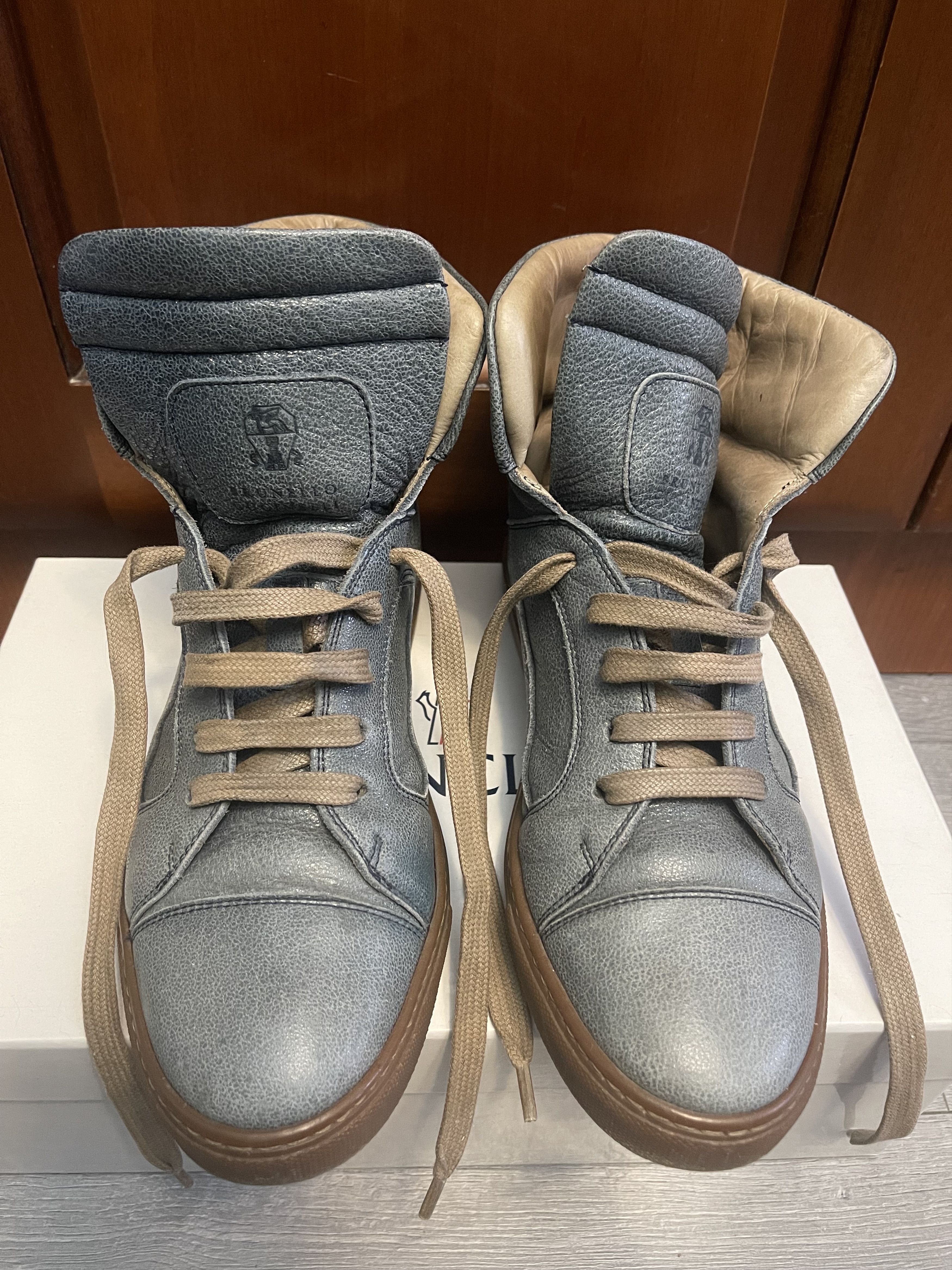 Brunello Cucinelli Brunello Cucinelli hi-tops leather shoes Size US 6.5 / EU 39-40 - 1 Thumbnail