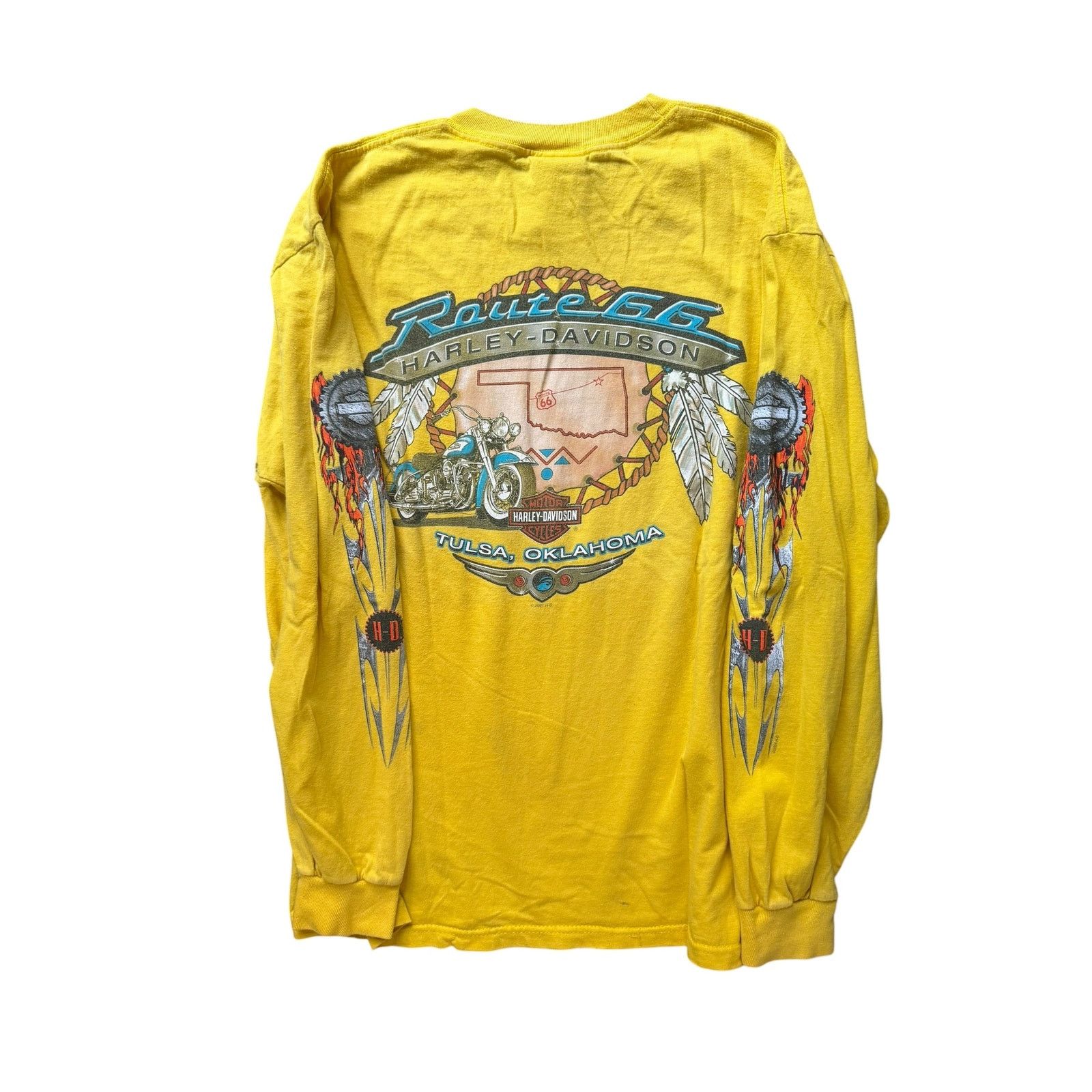 Harley Davidson Vintage Harley Davidson Yellow Long Sleeve Size US L / EU 52-54 / 3 - 6 Thumbnail