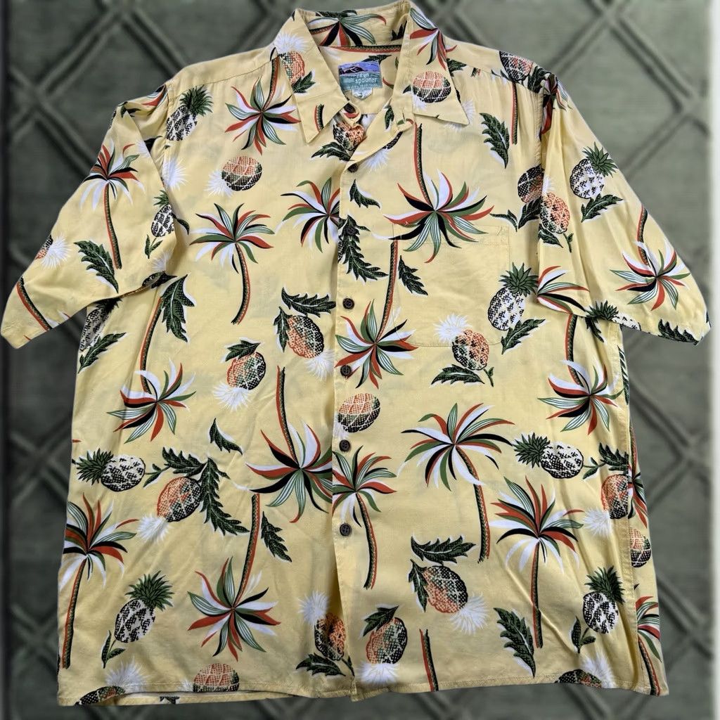 Reyn Spooner Reyn Spooner Hawaiian Shirt Pineapple Palm Tree Men’s Large Rayon Short Sleeve Button-Up Casual Beach Tropical Pink? Yellow Size US L / EU 52-54 / 3 - 1 Thumbnail