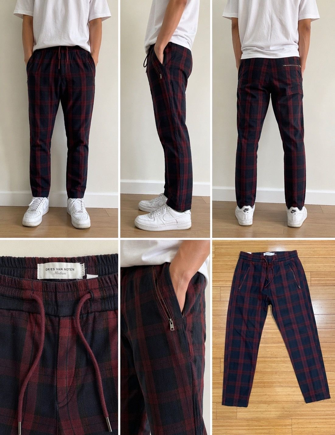 Superdry Superdry Burgundy Navy Plaid Joggers Tapered S Size US 30 / EU 46 - 7 Thumbnail