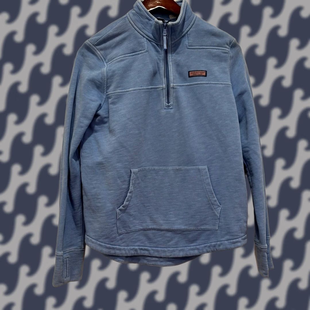 Vineyard Vines Vineyard Vines Womens Blue Quarter Zip Pullover Sweatshirt Thumbholes Size S Size S / US 4 / IT 40 - 1 Thumbnail
