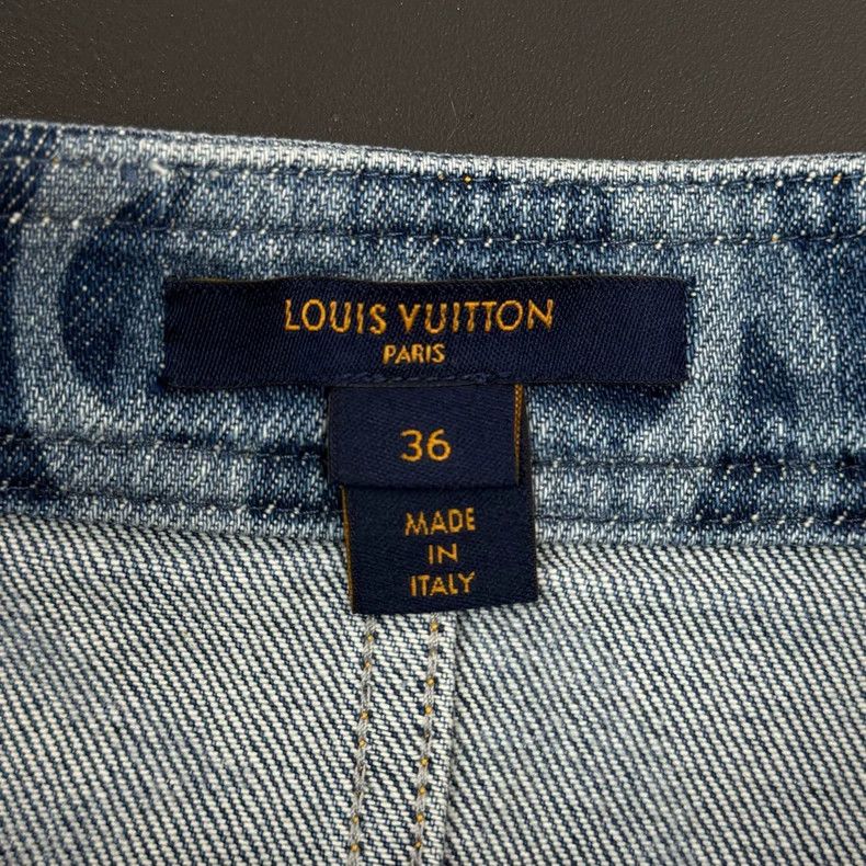 Louis Vuitton Louis Vuitton Washed blue full logo leather label zipper de Size 36" / US 14 / IT 50 - 5 Thumbnail