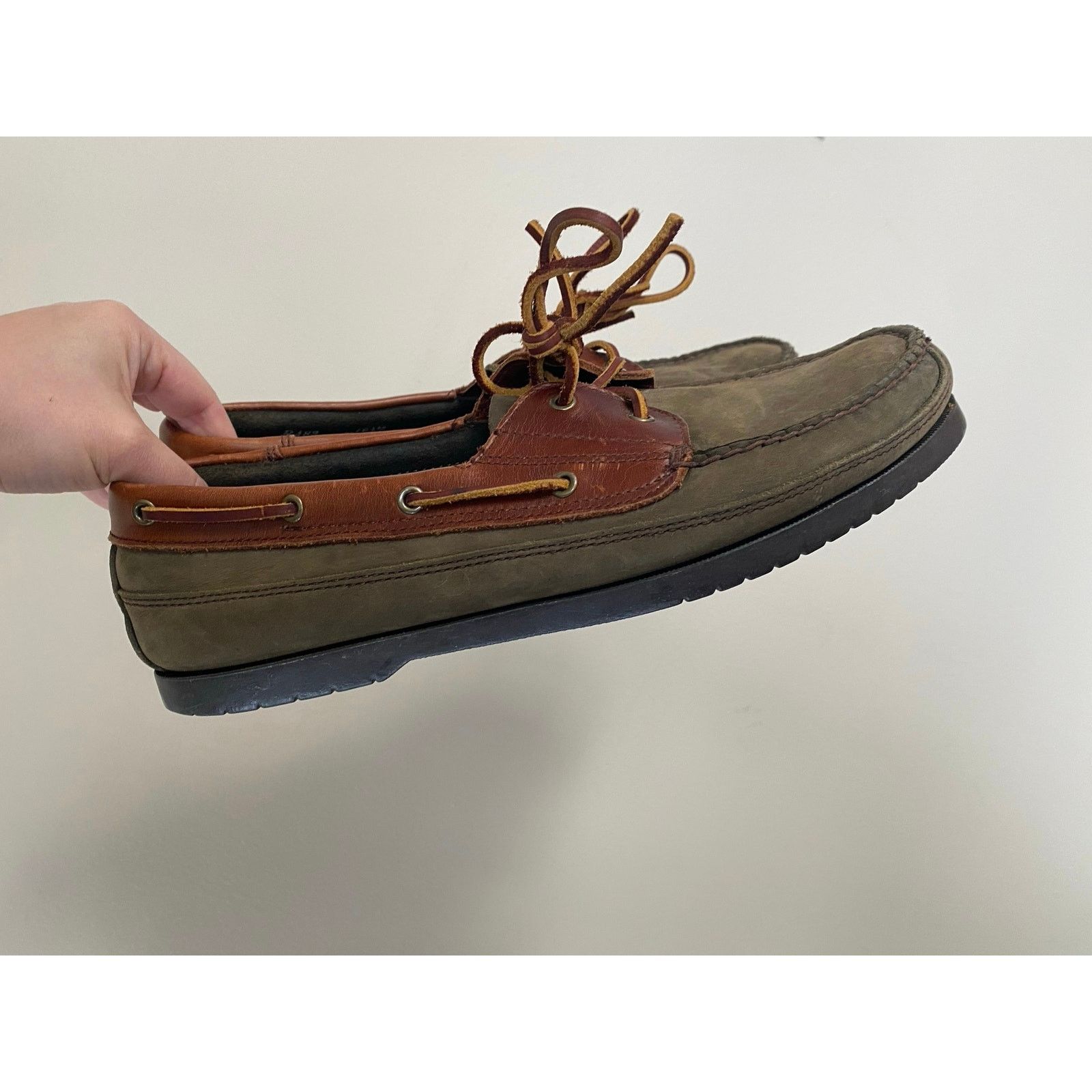 G.H. Bass & Co. GH Bass Co Boat Dock Shoes Size 10.5 Leather Slip-On Lace Up Size US 10.5 / EU 43-44 - 3 Thumbnail