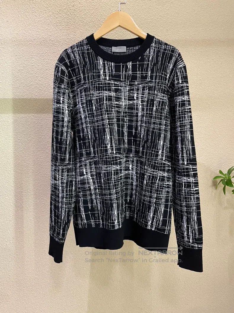Dior Dior Black and white line wool sweater knitwear Size US S / EU 44-46 / 1 - 1 Thumbnail