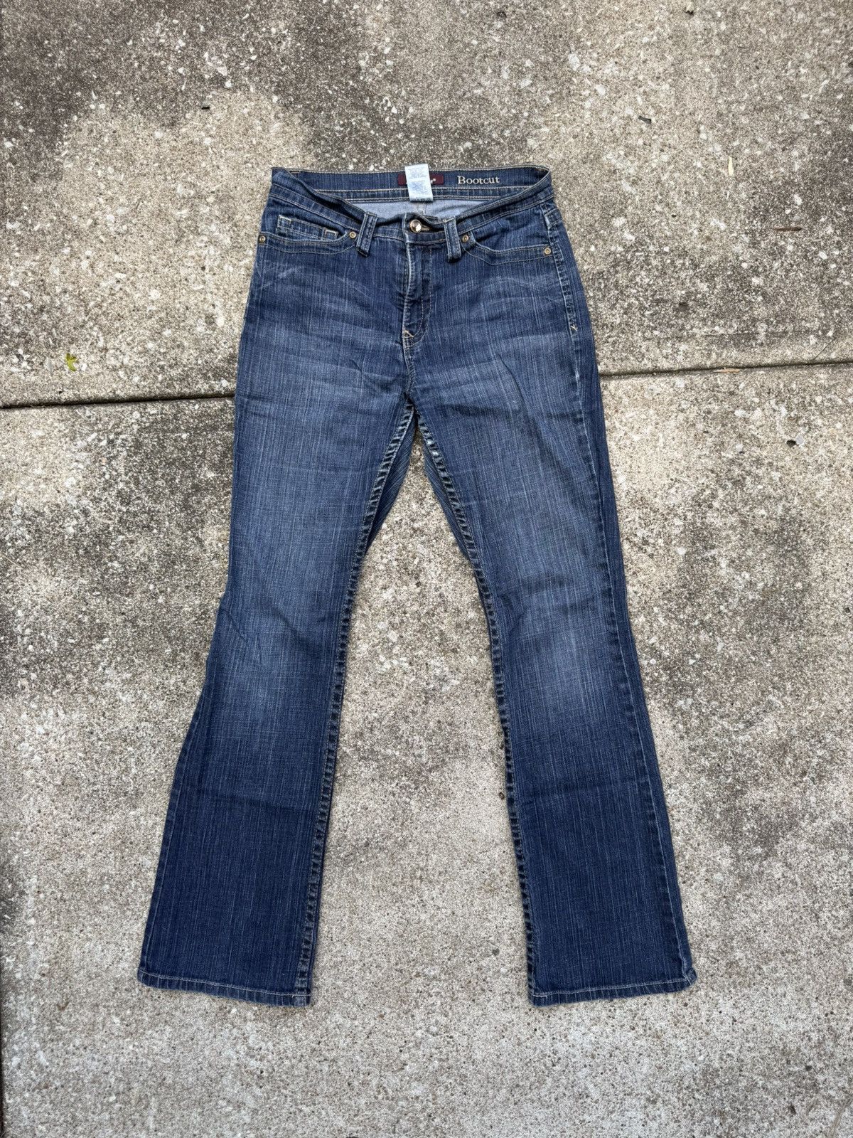 Jordache Vtg Jordache Bootcut Faded Dark Blue Jeans Y2K Size 30" / US 8 / IT 44 - 1 Thumbnail