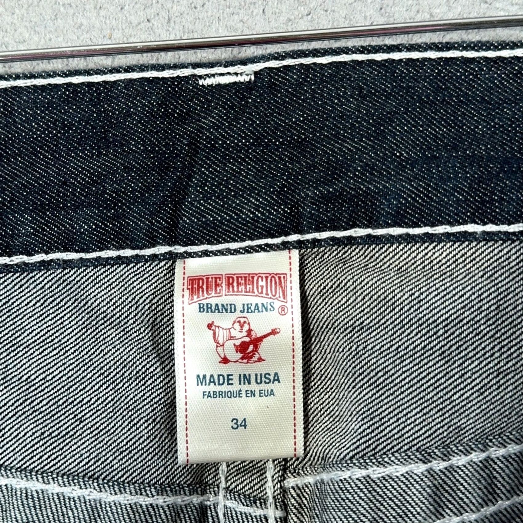 True Religion VINTAGE True Religion Jeans Men 34 Ricky Denim 5-Pocket Logo Checkered Y2K Baggy Straight Streetwear Size US 34 / EU 50 - 3 Thumbnail