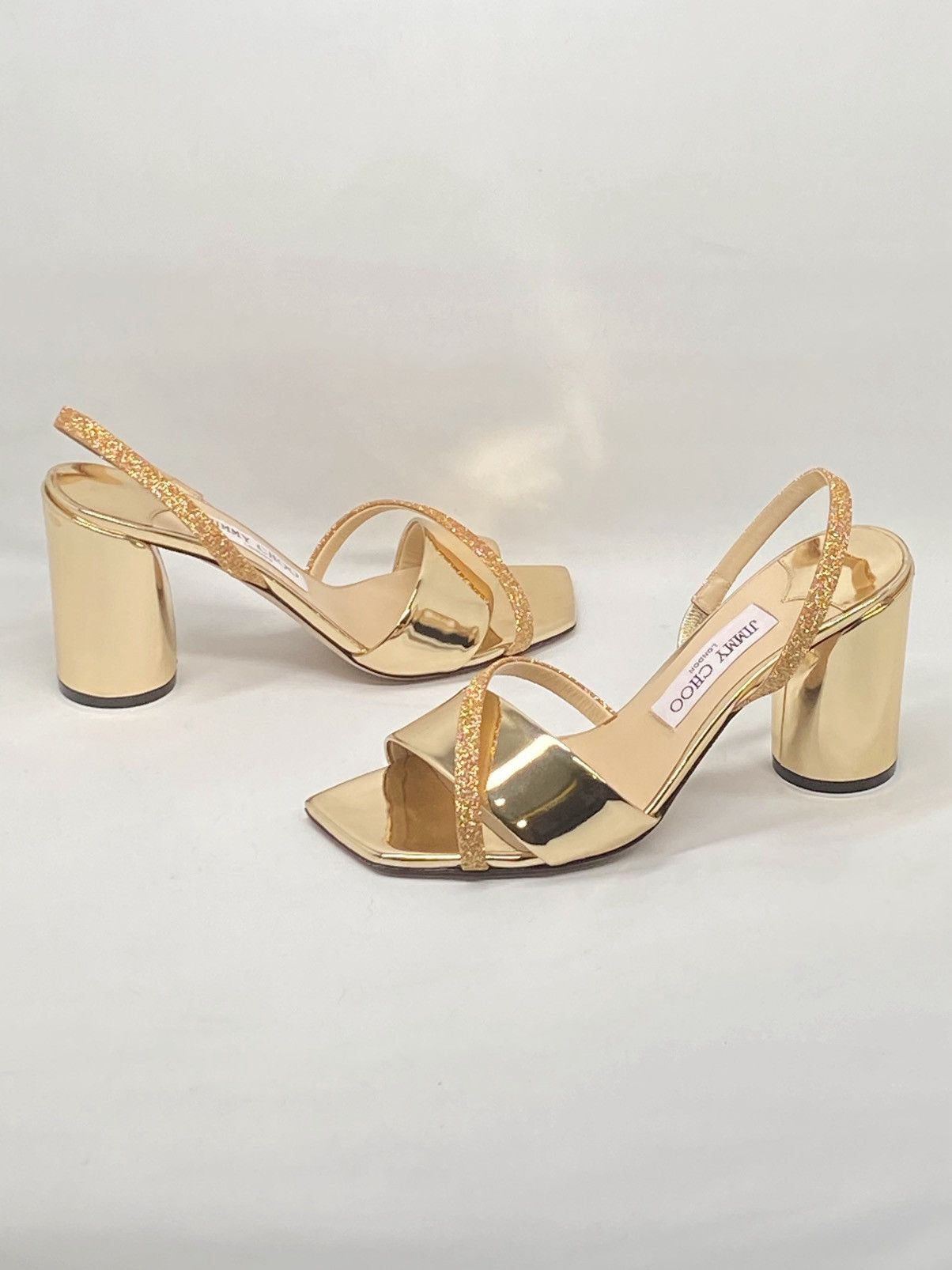 Jimmy Choo Jimmy Choo Plum Metallic Glitter Slingback Sandals size 38.5 Size US 8.5 / IT 38.5 - 10 Thumbnail
