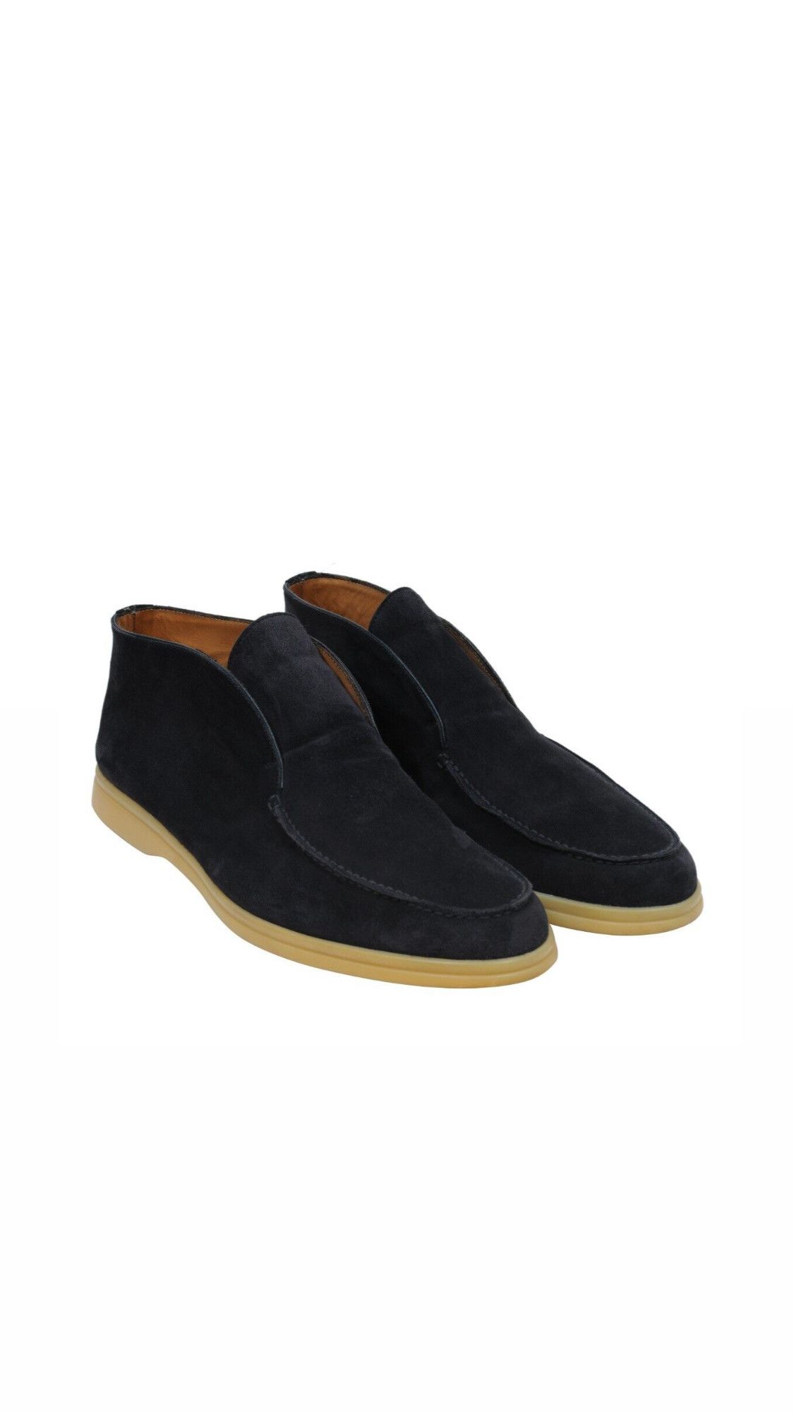 image of Loro Piana Open Walk Ankle Boots Navy Blue Suede - 01991, Men's (Size 13)