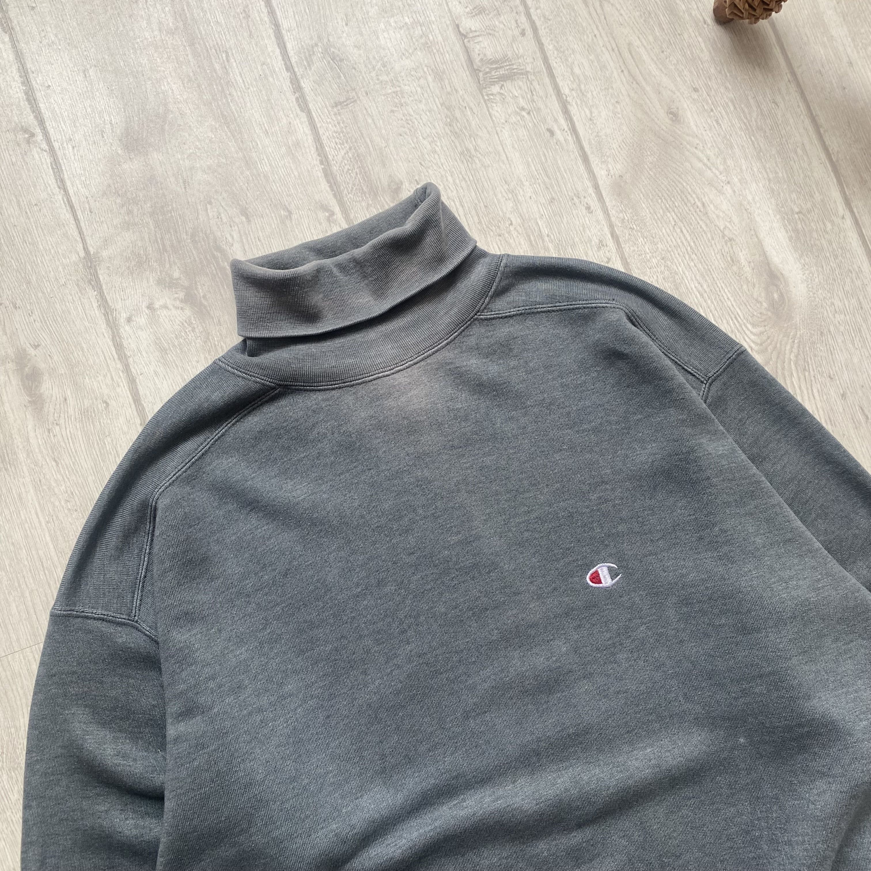 Champion Vintage 90s Champion Reverse Sweatshir Turtleneck Sunfaded Size US M / EU 48-50 / 2 - 3 Thumbnail