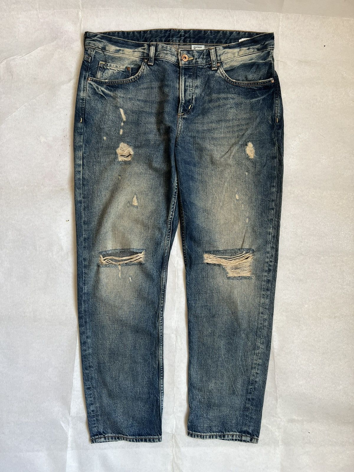 H&M &Denim H&M Skinny Boyfriend Fit Acid Wash Distressed Denim Size US 36 / EU 52 - 1 Thumbnail