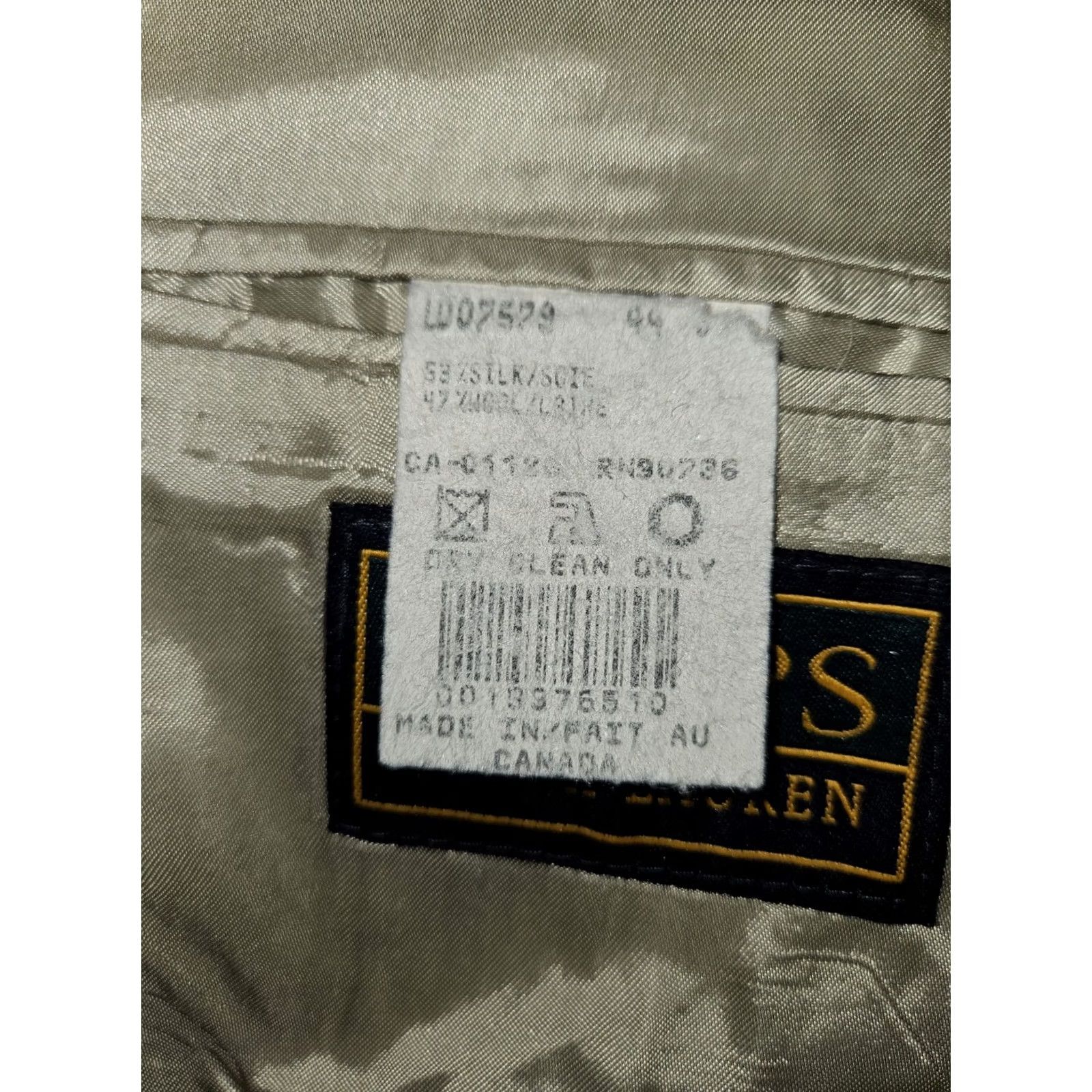Ralph Lauren VINTAGE Chaps Ralph Lauren Blazer Silk Wool Single-Breasted 2-Button Ivory Canada Men's 44 Regular Used Size 44R - 3 Thumbnail