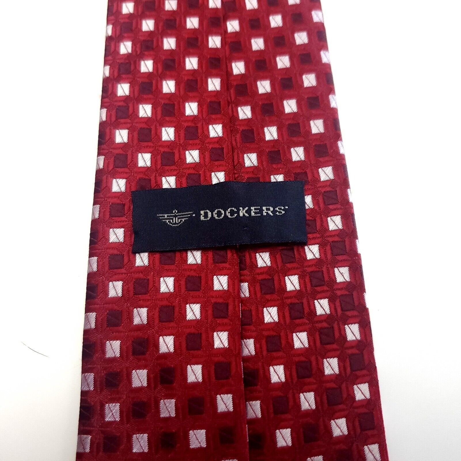 Dockers Dockers Red Silk Tie Woven Check Short Skinny Size ONE SIZE - 4 Thumbnail