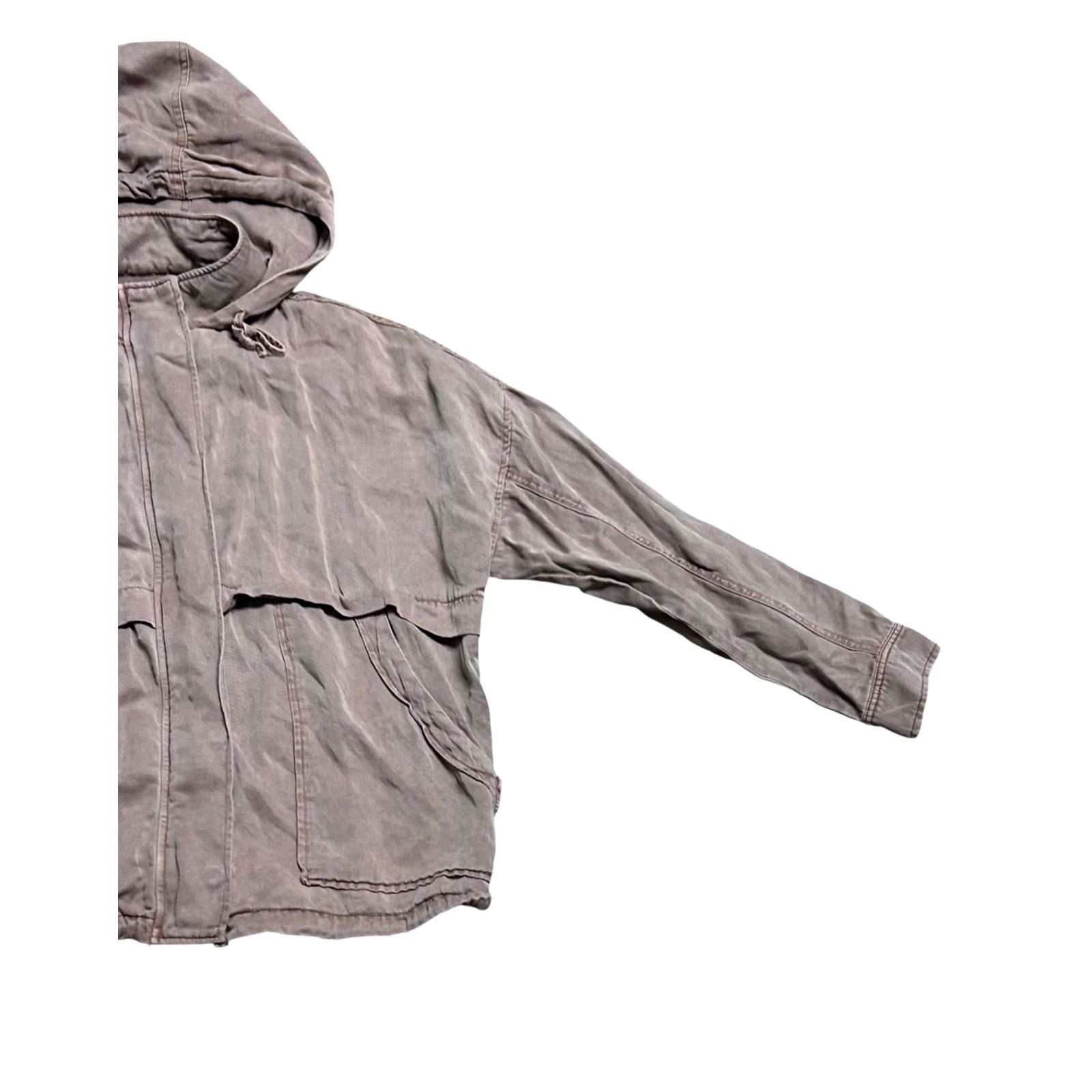 Lucky Brand Lucky Brand Brown Hooded Full Zip Jacket Women’s Large Distressed Sweater Size L / US 10 / IT 46 - 3 Thumbnail