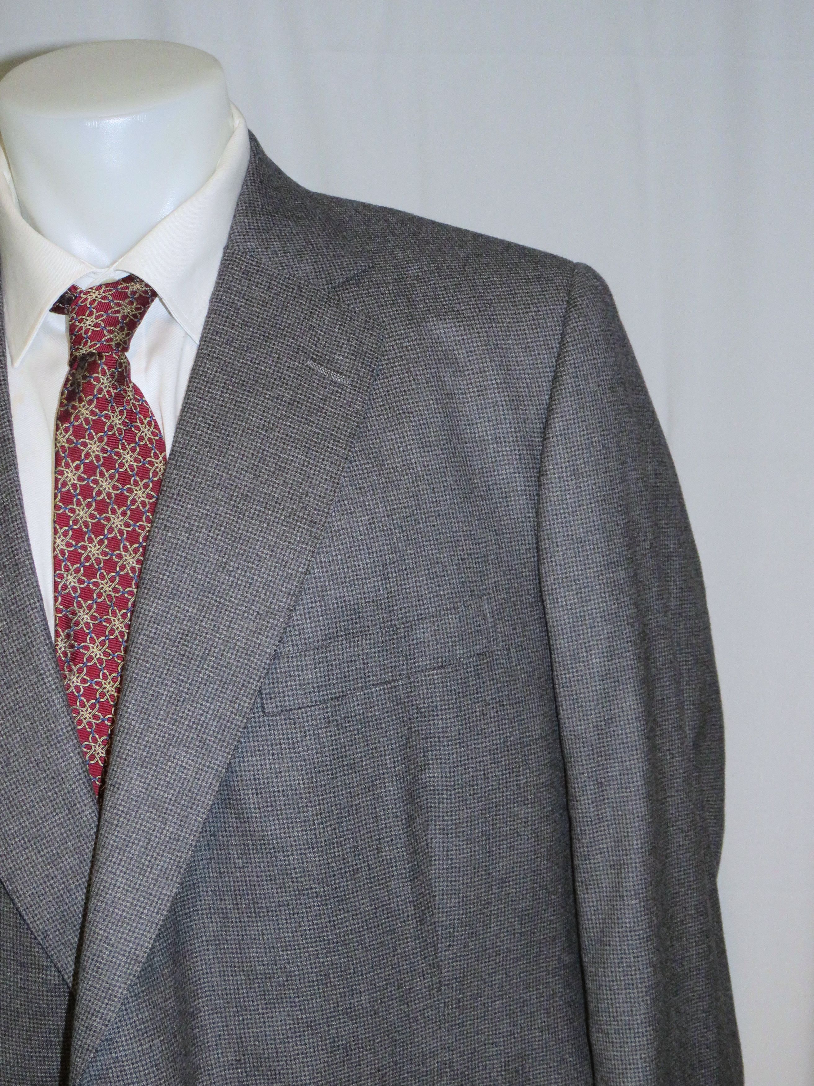 Henry Poole × Savile Row 2019 Gray Puppytooth Bespoke Portly Two Button Suit 48R Size 48R - 5 Thumbnail