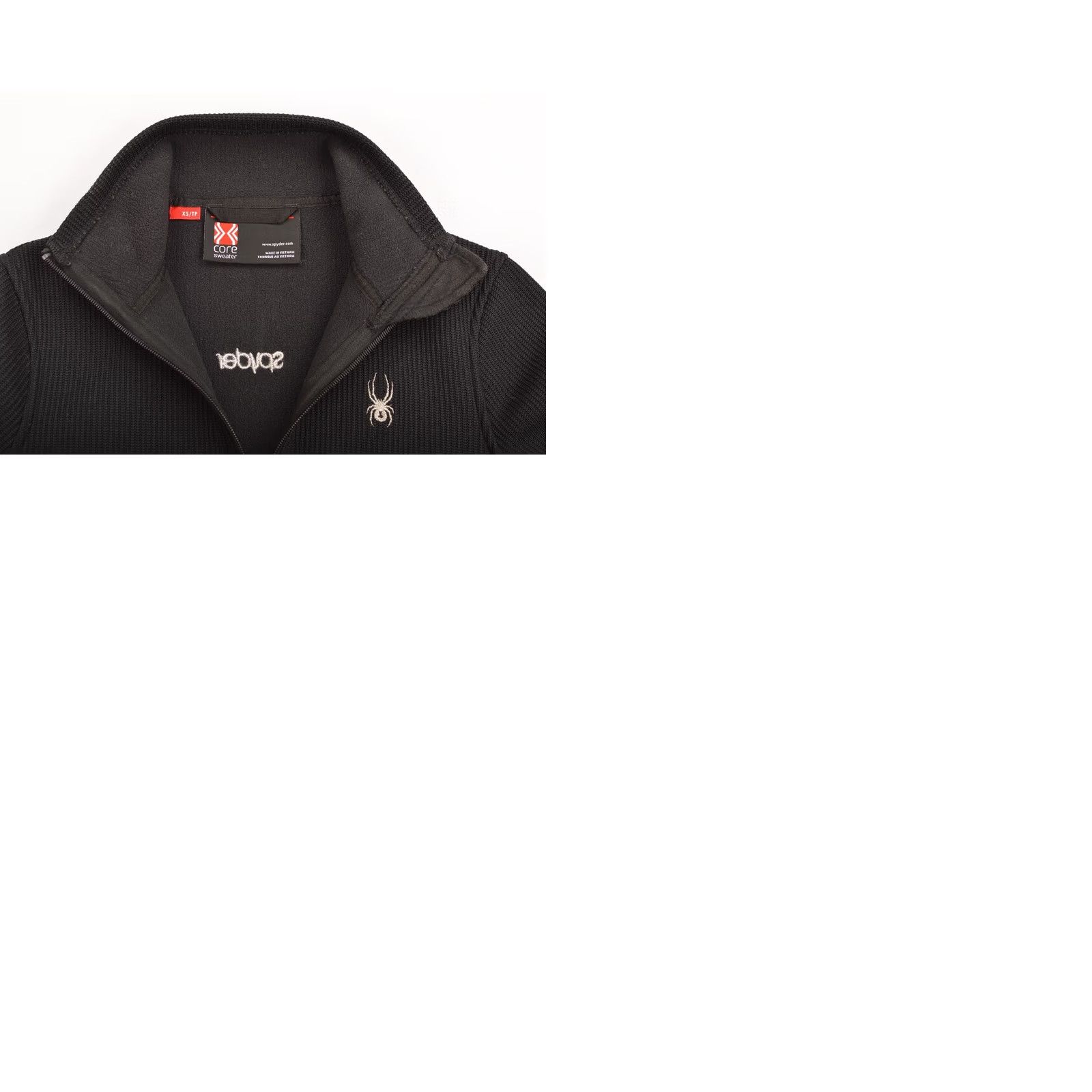 Spyder Womens Spyder Core Black Fleece Sweater Jacket XS Women Long Sleeve Collared Pullover 100% Polyester Size XS Black Size XS / US 0-2 / IT 36-38 - 9 Thumbnail