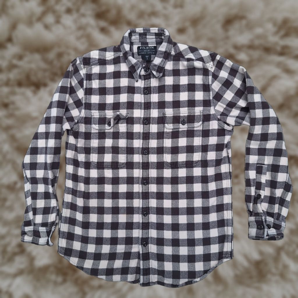 VINTAGE Filson Mens Alaskan Guide Button Up Flannel Plaid Work Shirt - Medium