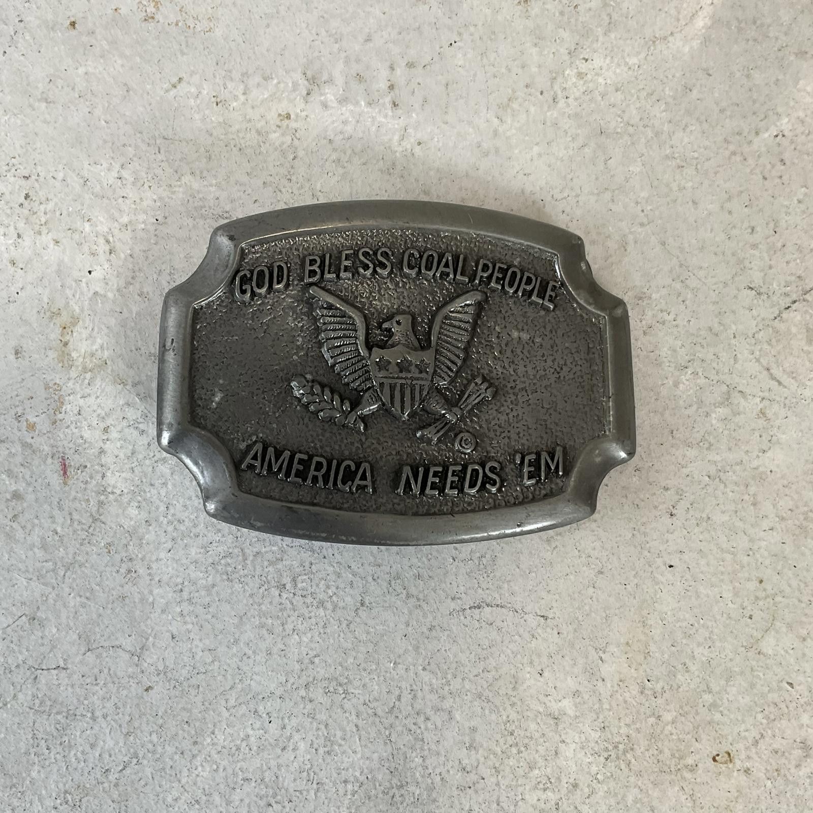 Vintage Vintage 80's coal miners america needs em belt buckle Size ONE SIZE - 1 Thumbnail