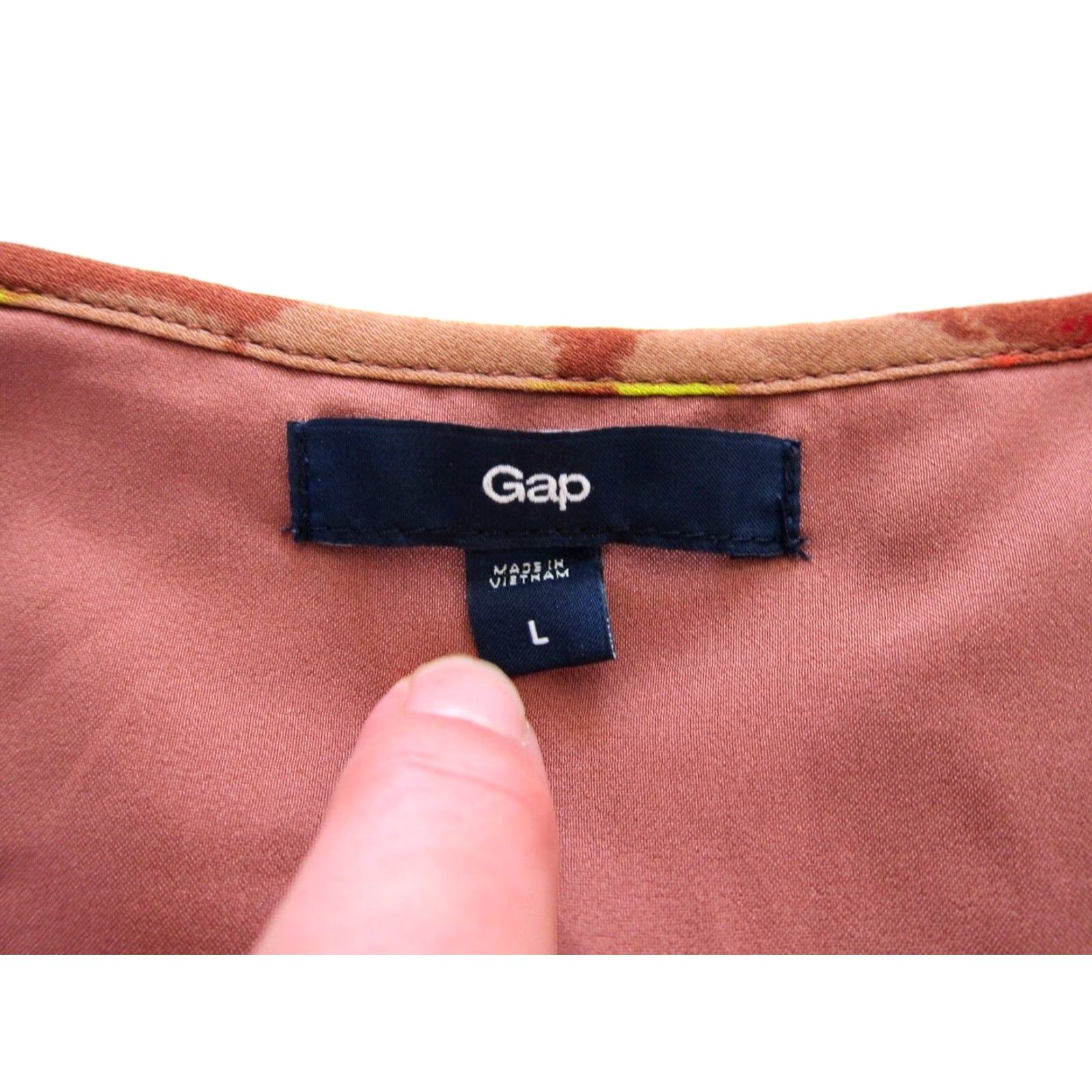 Gap Gap Floral Sleeveless Tank Dress L - Pink Brown Red Floral Ruffle Sheath Shift Tunic Sun Dress - 100% polyester - L - Women - Gap Size L / US 10 / IT 46 - 4 Thumbnail