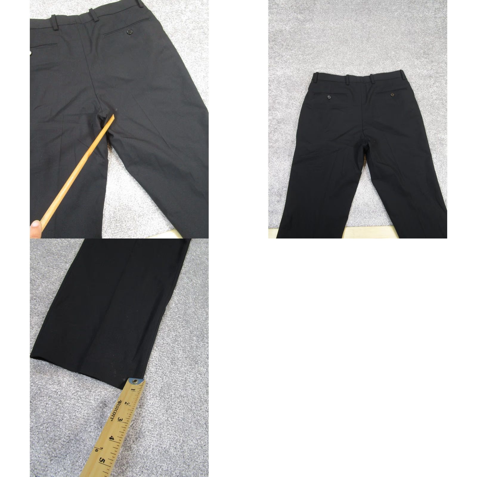 Theory Theory Pants Mens 30 Mayer New Tailor 2 Black Virgin Wool Slacks 26" Zip Flat Front Dress Pants Solid Size US 30 / EU 46 - 9 Thumbnail