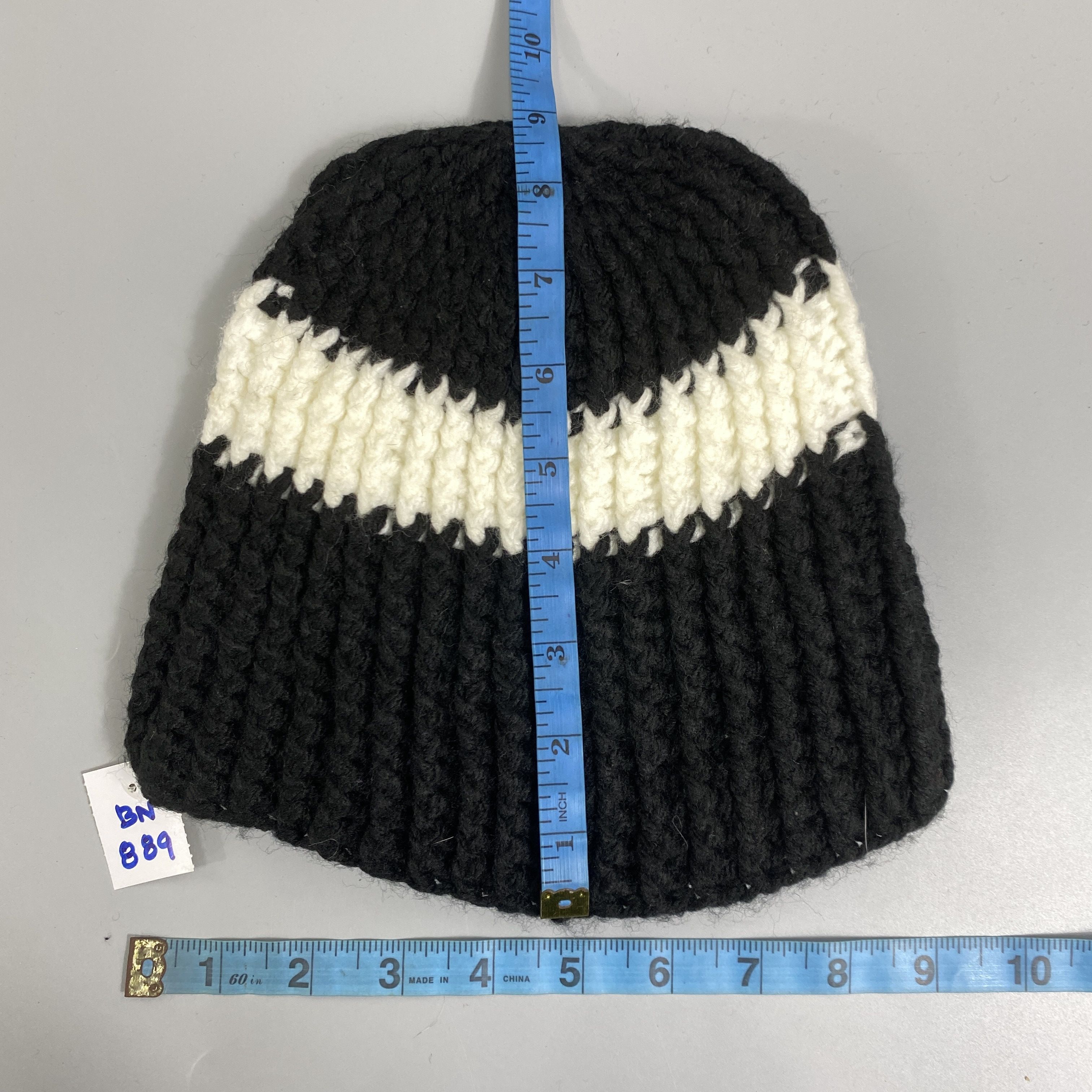 Japanese Brand Vintage Black And White Knitted Beanie Hats -BN889 Size ONE SIZE - 5 Thumbnail