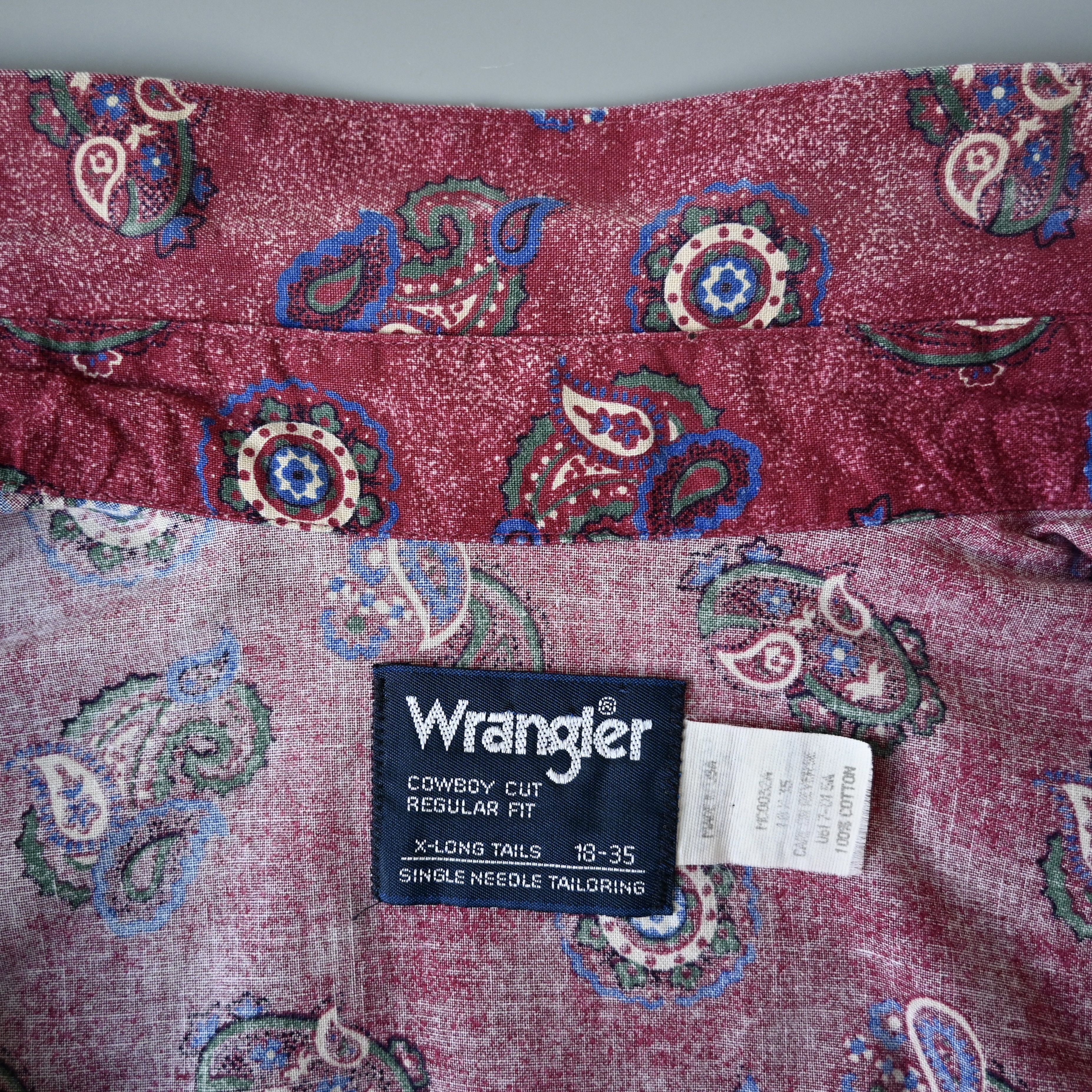 Vintage VTG Wrangler paisley pattern cotton western shirt, maroon Size US XL / EU 56 / 4 - 10 Thumbnail