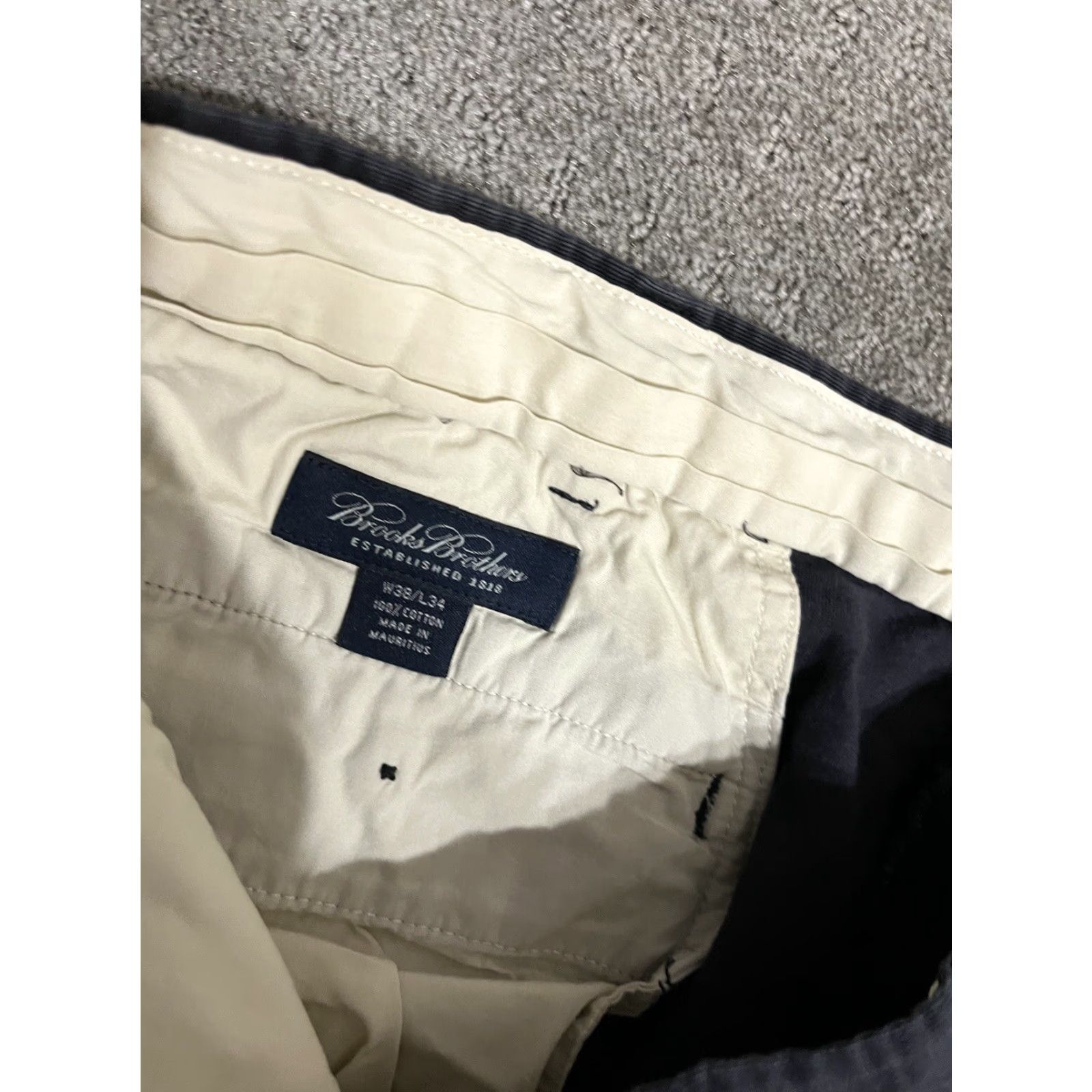 Brooks Brothers VINTAGE Brooks Brothers Pants Men’s Navy Blue Cotton 38x32 Pleated Chino Straight 5-Pocket Regular Blue Mens Size US 38 / EU 54 - 5 Thumbnail