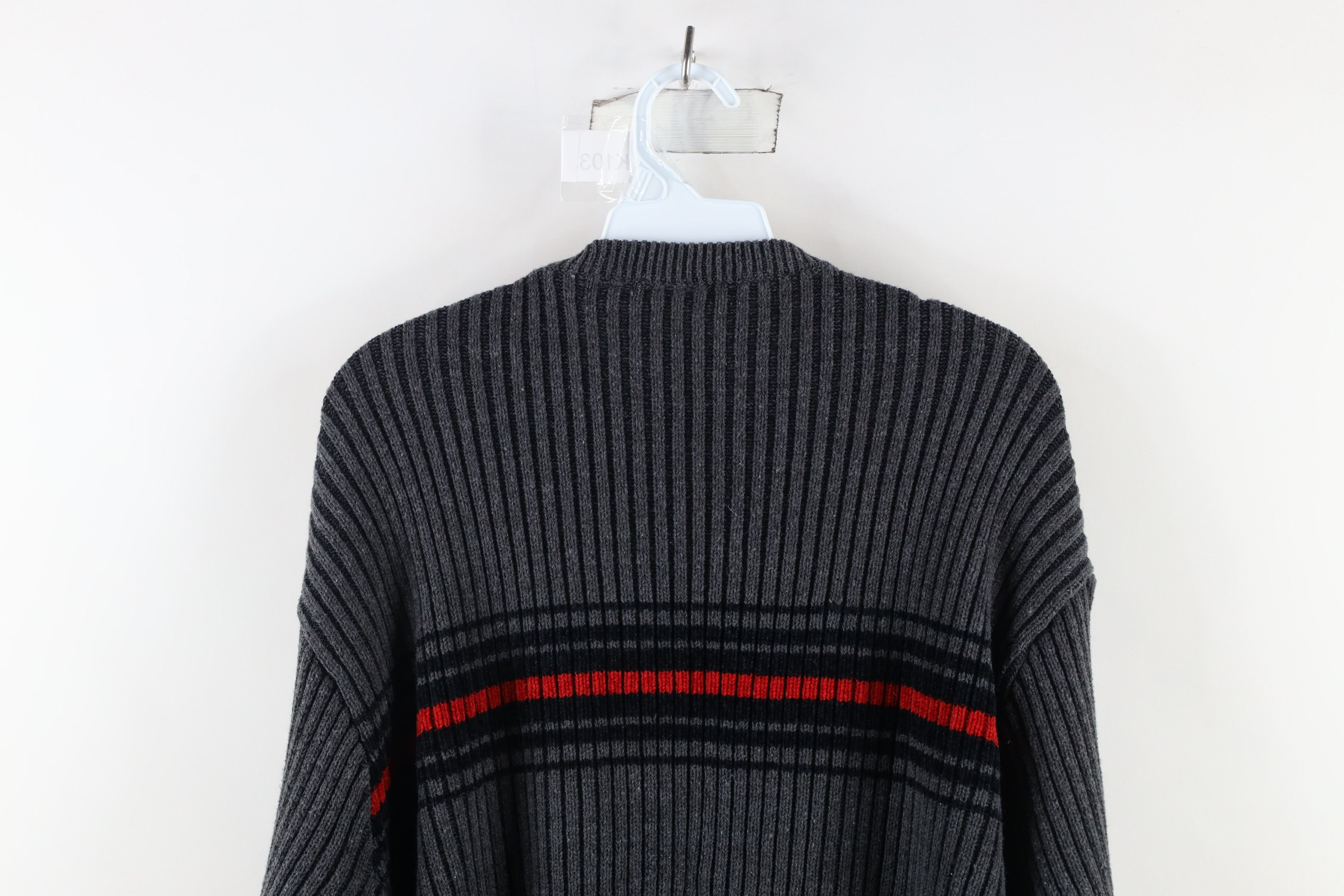 Vintage Vintage 90s Streetwear Block Ribbed Knit Crewneck Sweater Size US L / EU 52-54 / 3 - 8 Thumbnail