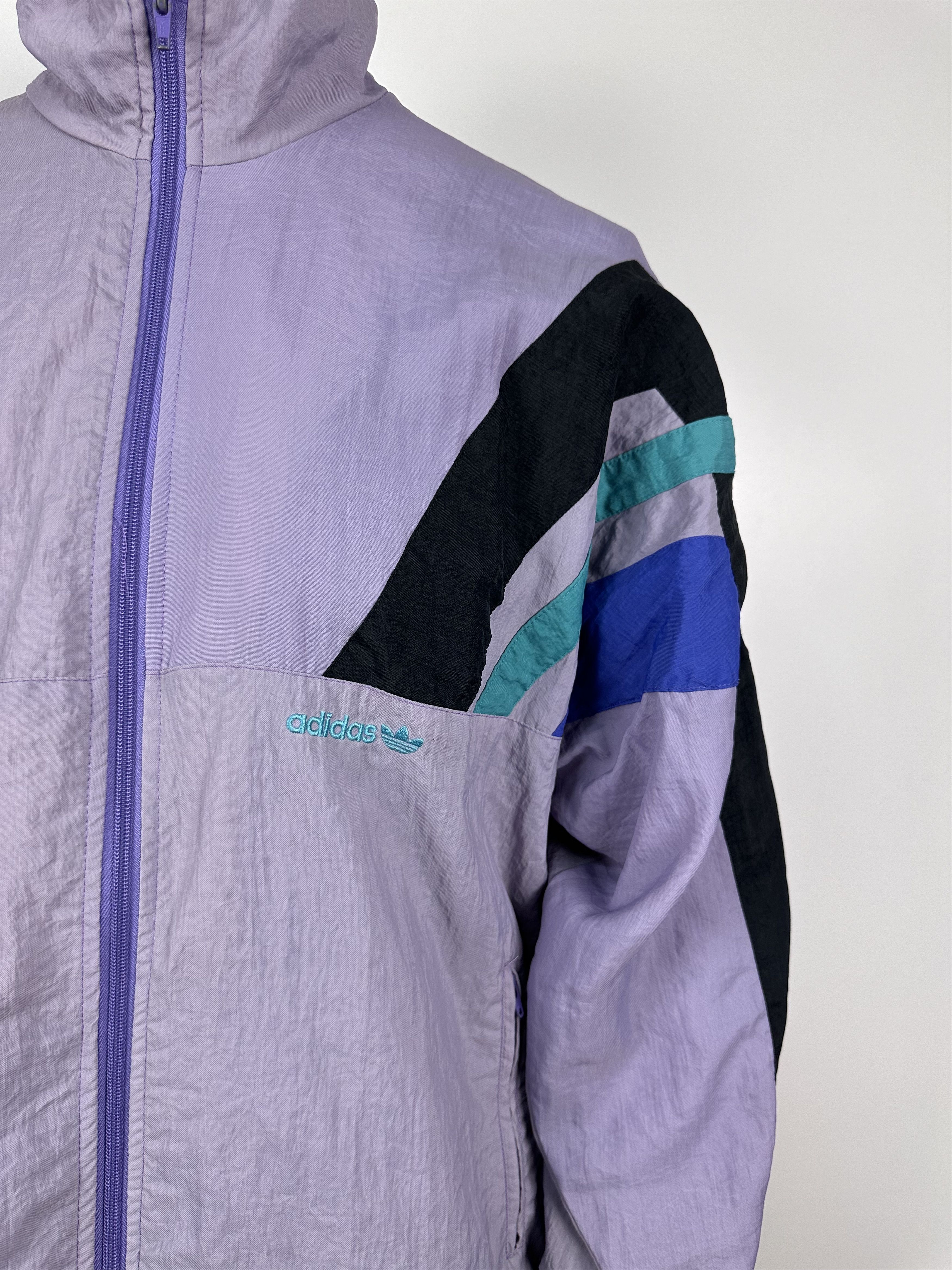 Adidas × Vintage Adidas Originals Vintage 90s Purple Nylon Track Top Jacket Size US M / EU 48-50 / 2 - 3 Thumbnail