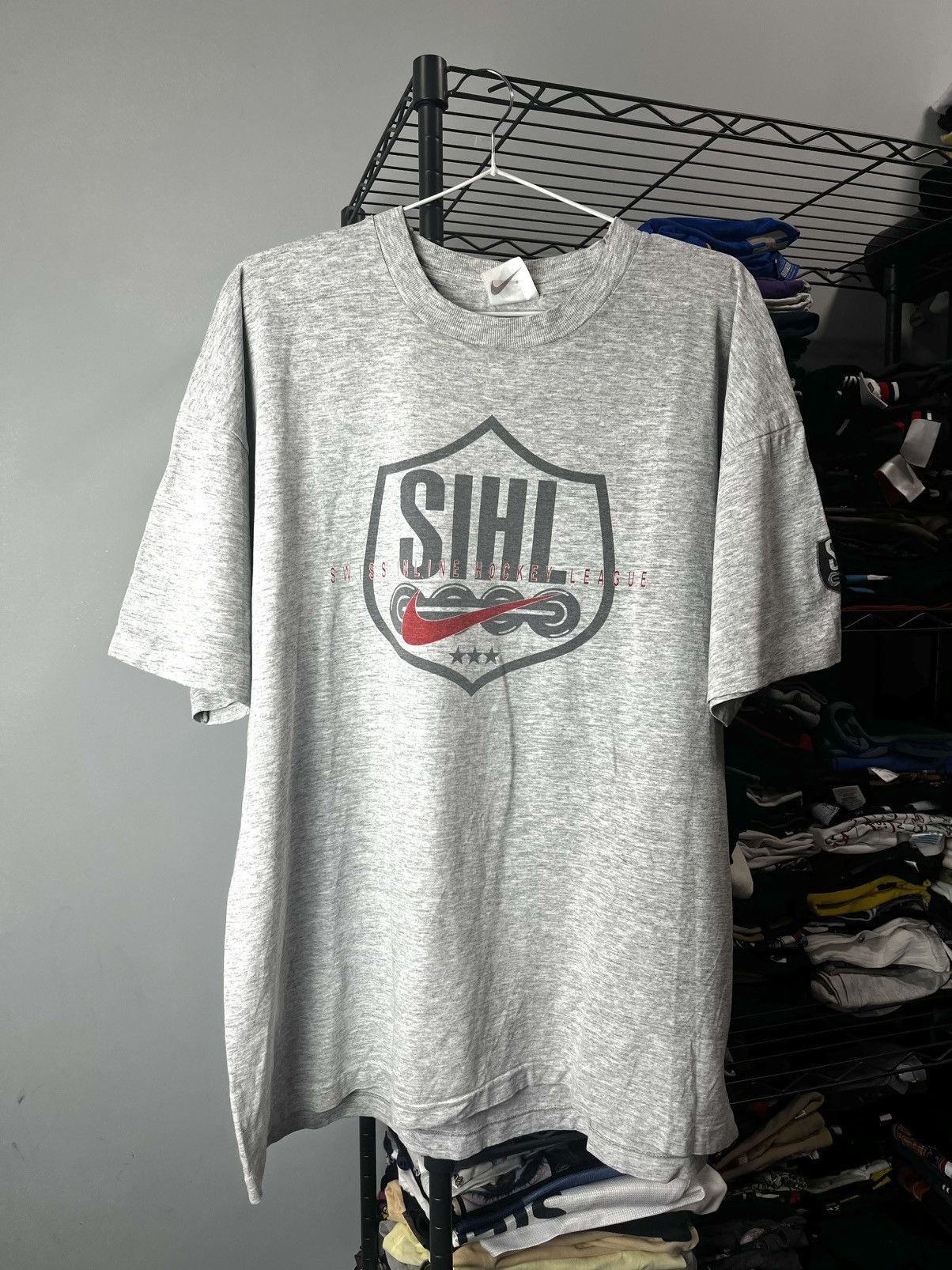 Nike 1990’s Vintage Nike Swiss Hockey League T Shirt Size US L / EU 52-54 / 3 - 1 Thumbnail