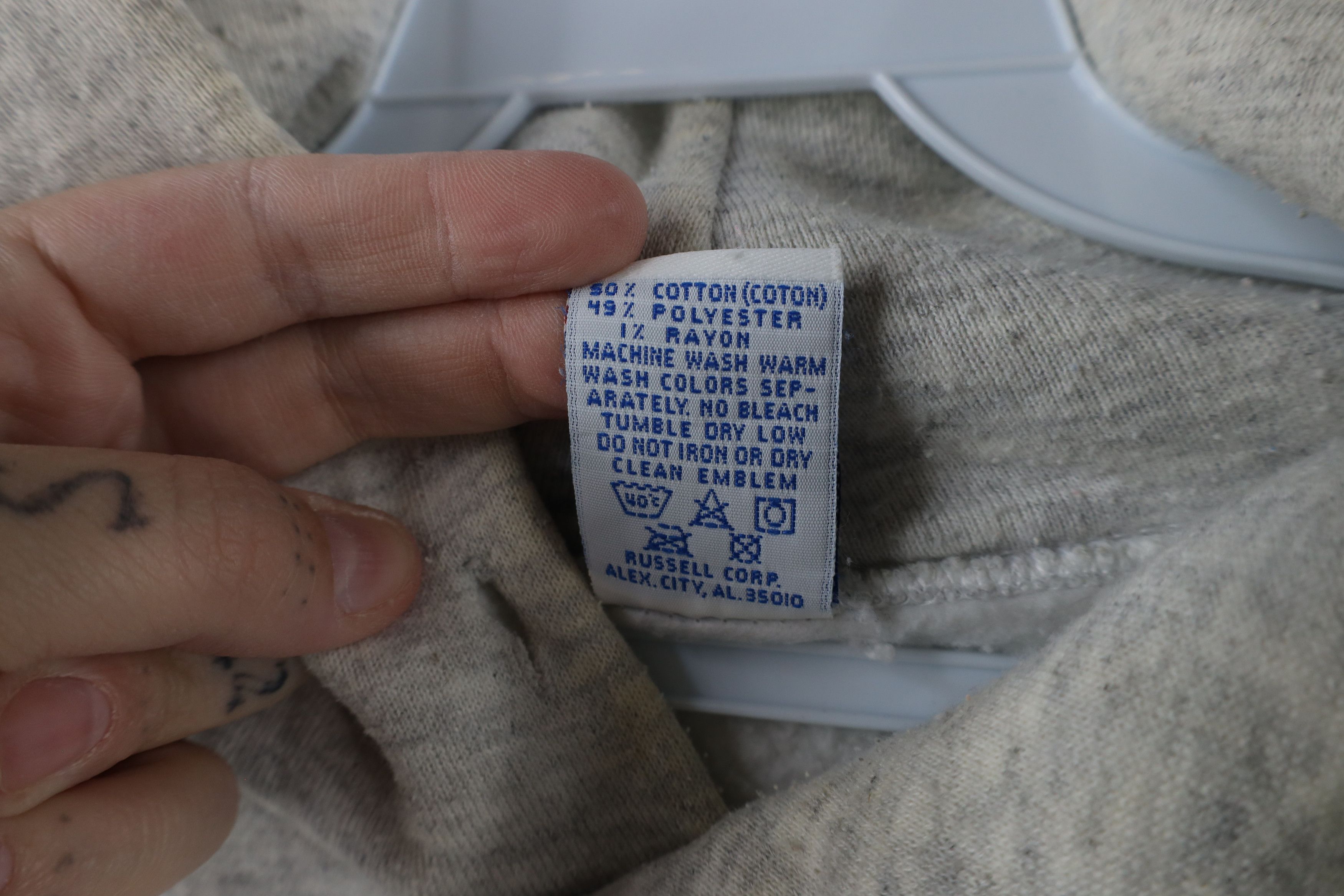 Russell Athletic × Vintage Vintage 90s Russell Athletic Blank Hoodie Sweatshirt USA Size US L / EU 52-54 / 3 - 12 Thumbnail