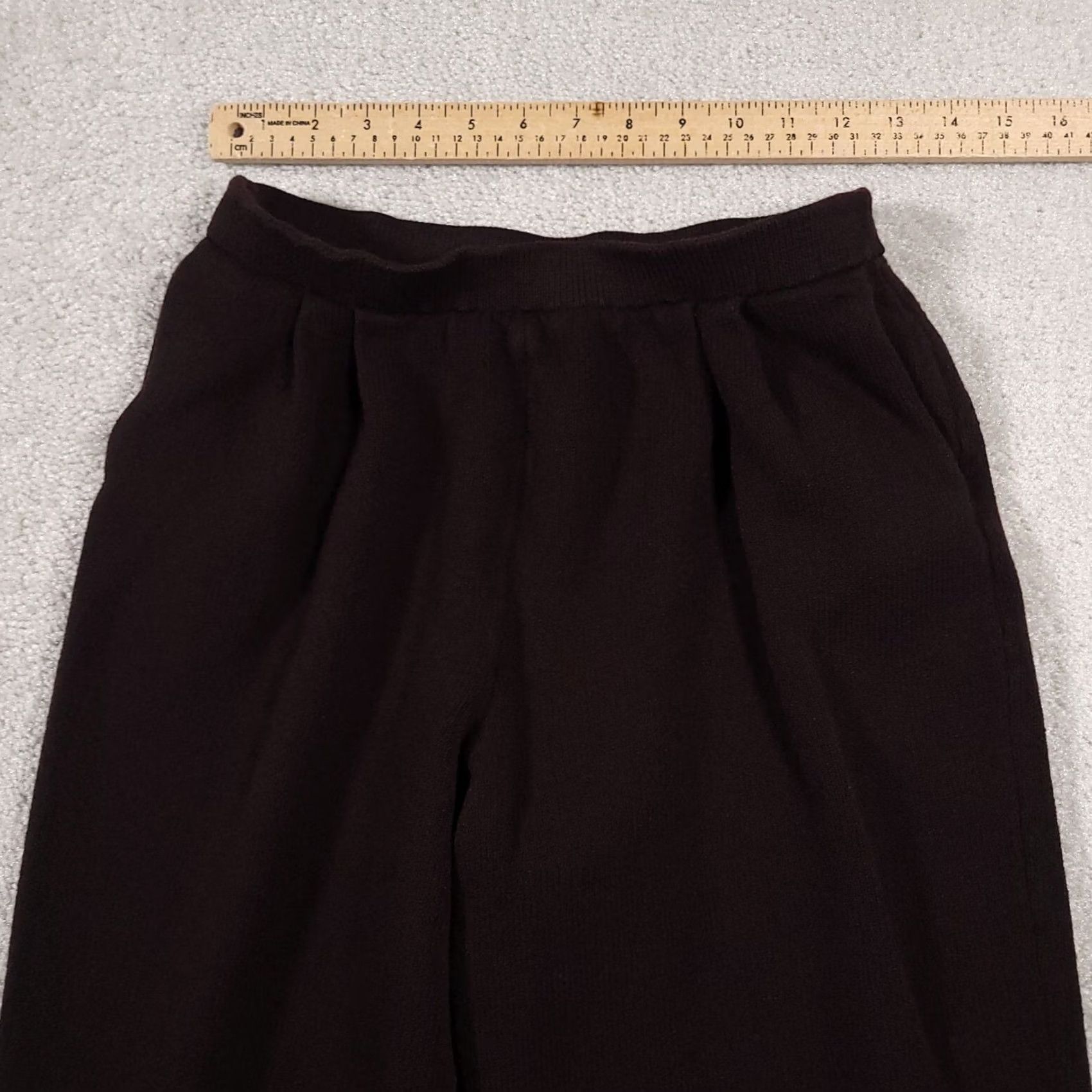 St. John VINTAGE Marie Gray St. John Santana Knit Pants Pull On Crop Women 6 Brown USA Cropped Straight P Size 28" / US 6 / IT 42 - 5 Thumbnail