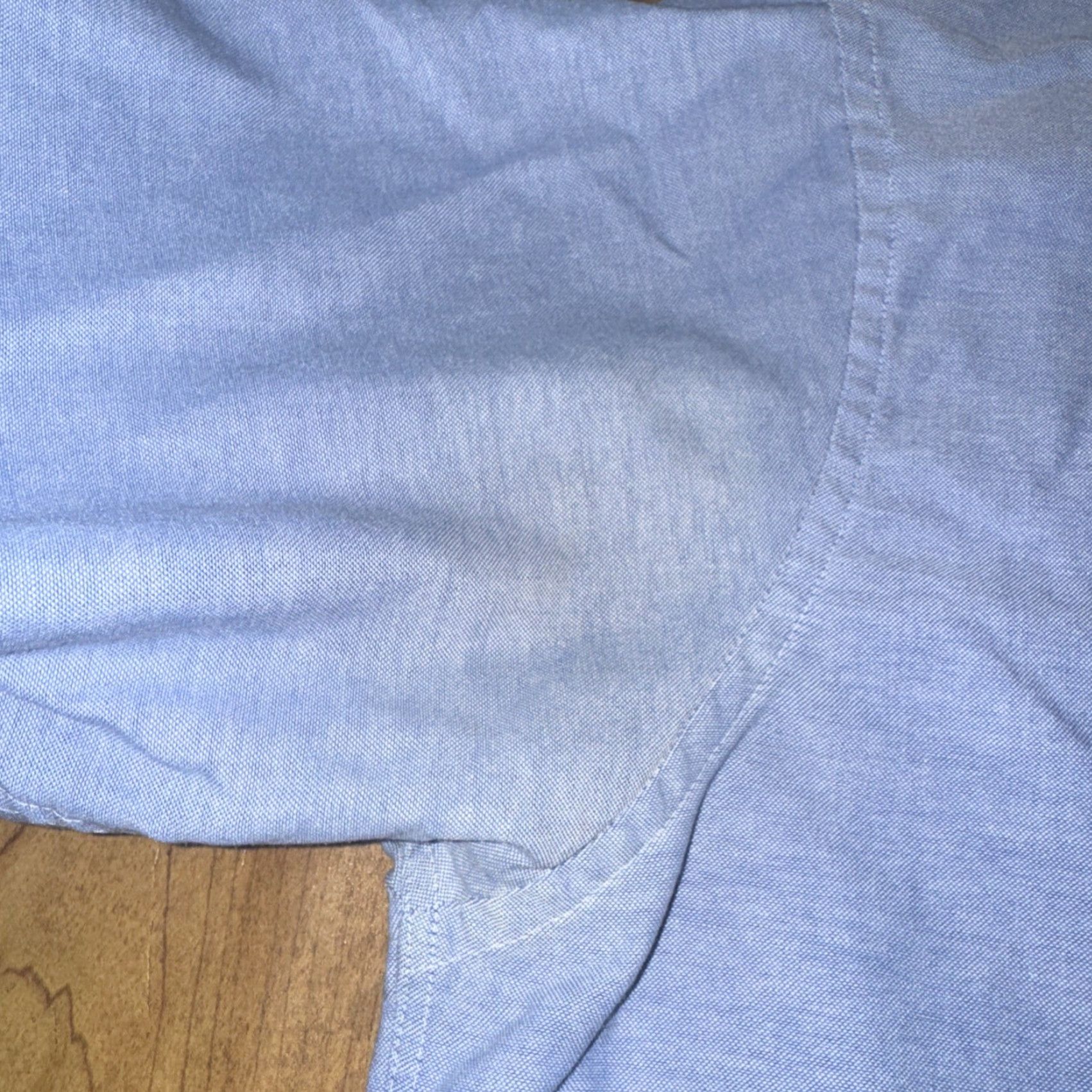 Van Heusen VINTAGE Van Heusen Wrinkle-Free Oxford Shirt Men’s Large 16.5 32/33 Blue Dress Shirt Size 42R - 3 Thumbnail