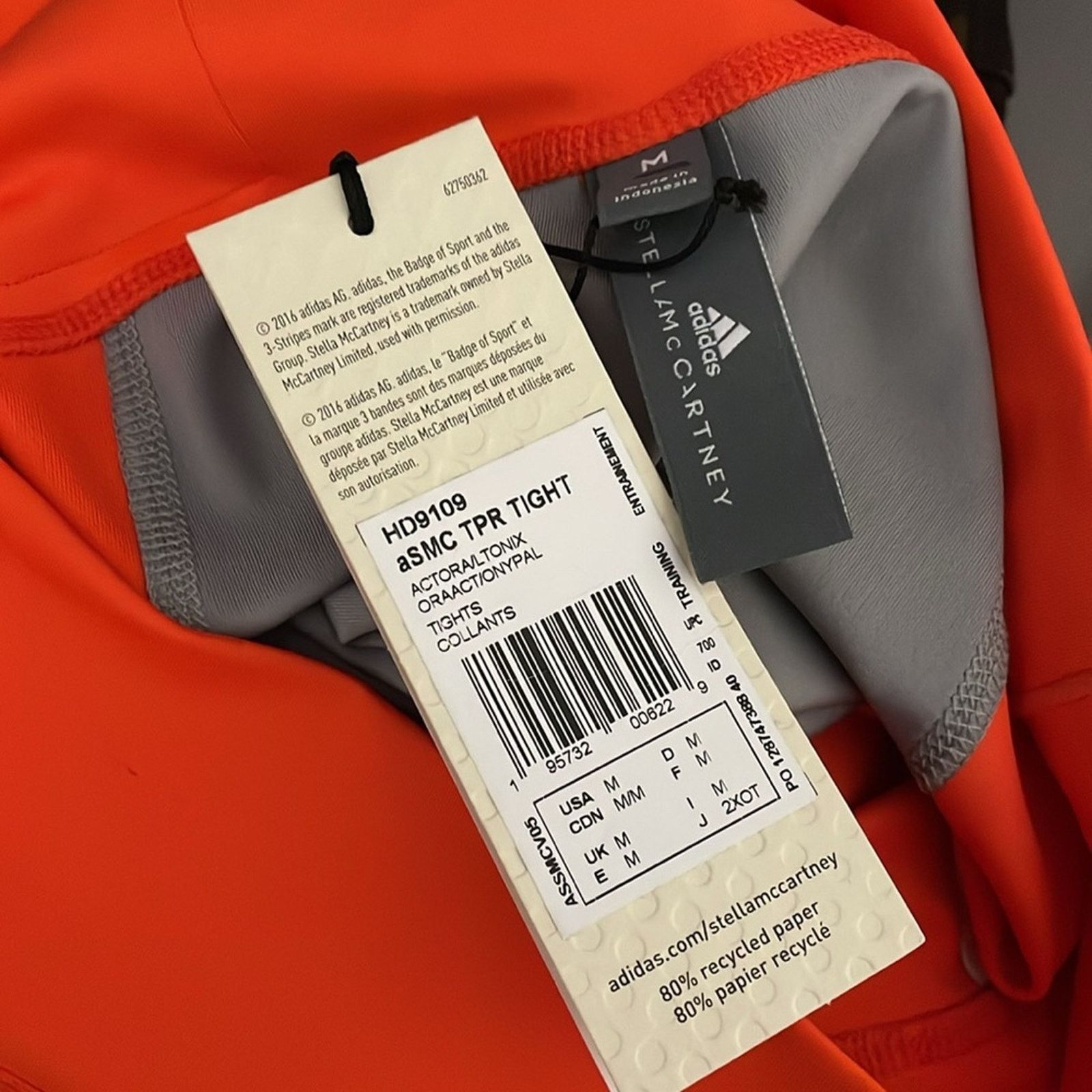 Adidas × Stella McCartney NWT Adidas Stella McCartney Orange TPR True Purpose Tight M Size 27" / US 4 / IT 40 - 7 Thumbnail