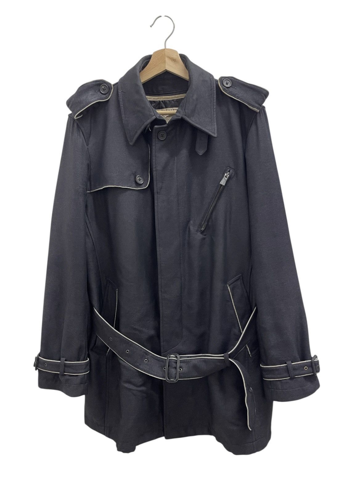 Katharine Hamnett London Yorkshire Tweed Lined Belted Coat Size US M / EU 48-50 / 2 - 2 Thumbnail
