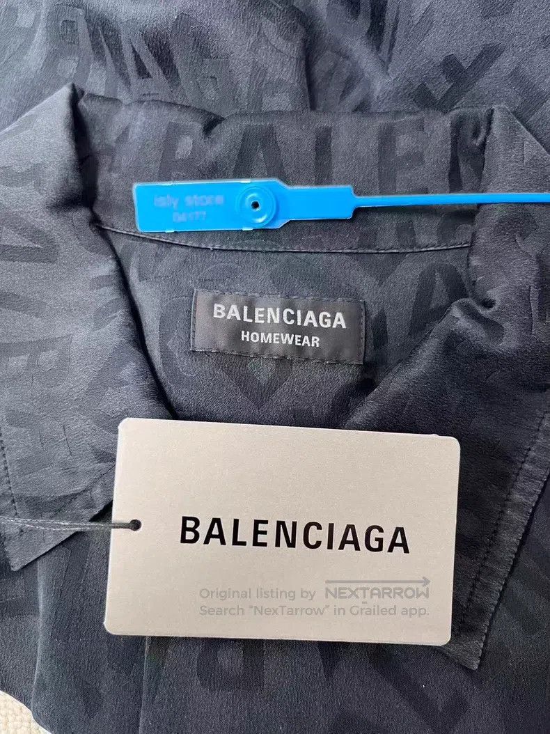 Balenciaga Balenciaga Full Logo Mulberry Silk Shirt Size XS / US 0-2 / IT 36-38 - 4 Thumbnail