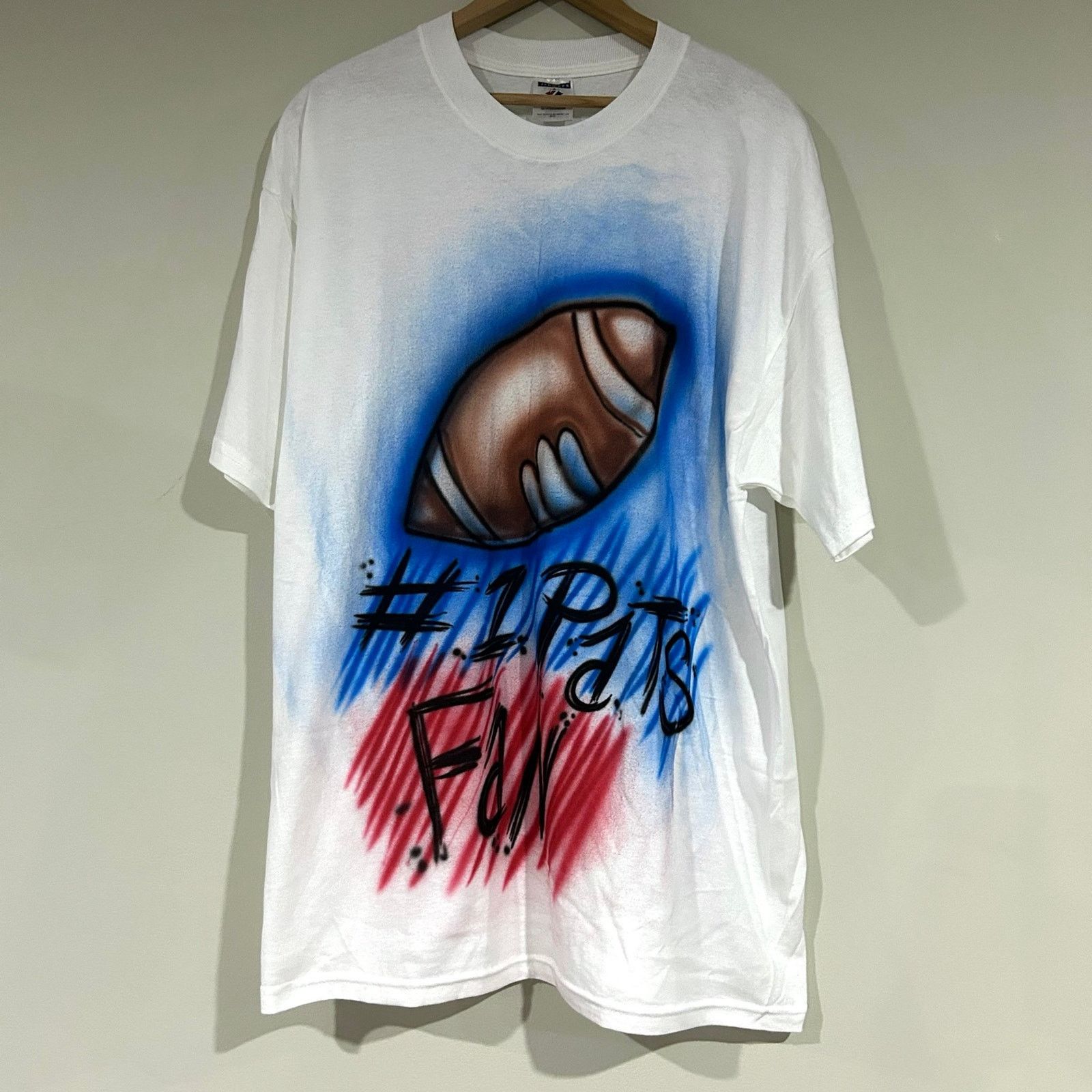 Jerzees Number 1 Pats Fan Airbrush Tee Shirt Size US XL / EU 56 / 4 - 1 Thumbnail